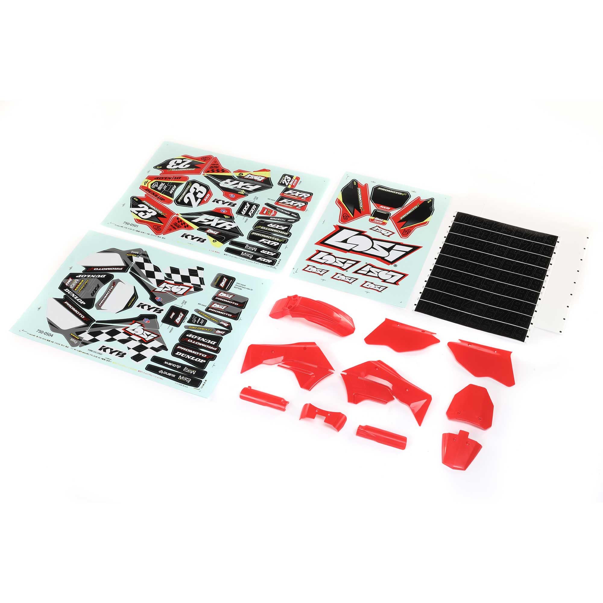 Carrosserie Losi Red Plastics w/Wraps PM-MX/SM LOS260000 rouge