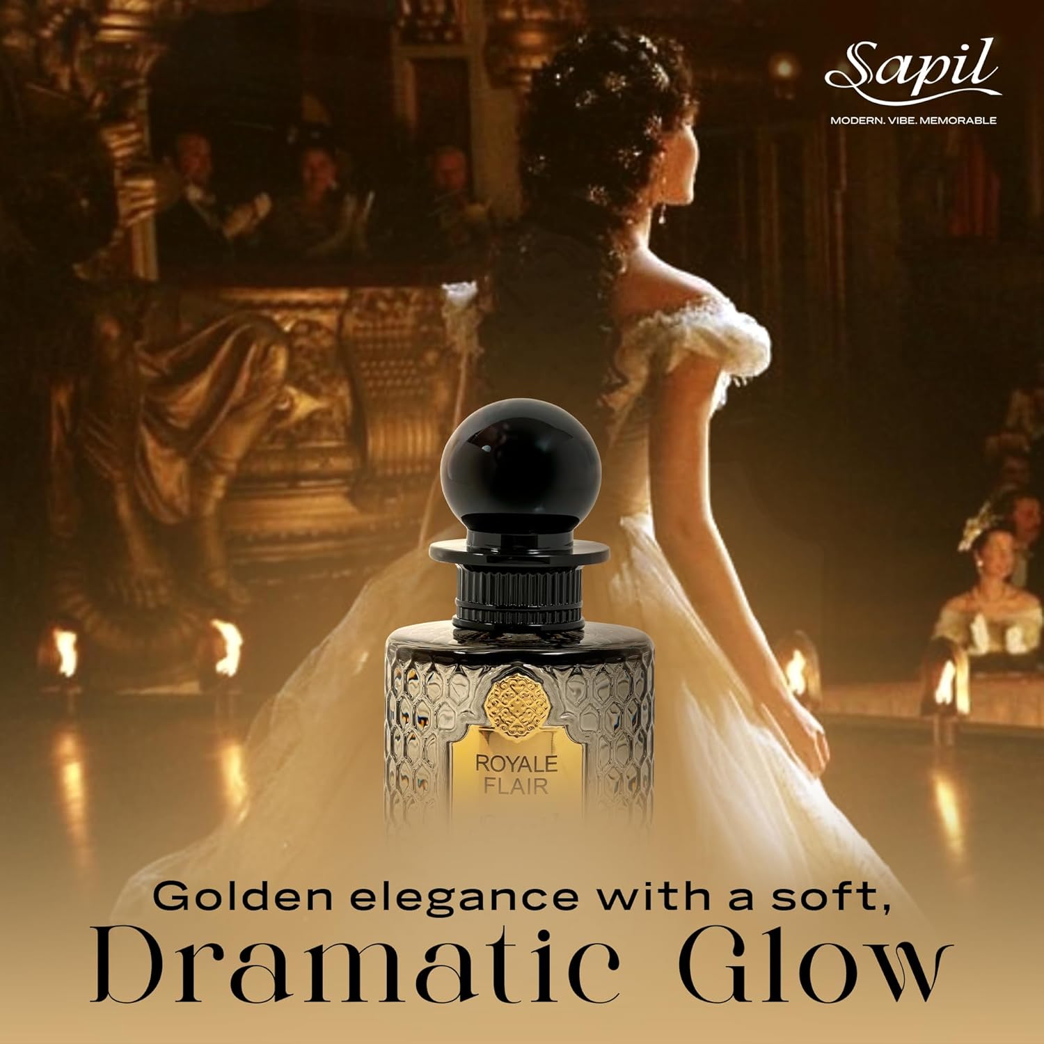Sapil Royale Flair Eau de Parfum – Long Lasting Unisex Spicy Oud Perfume | Saffron, Amber & Oud Notes | Bold Luxurious Signature Fragrance | 3.4 oz / 100ml - Image 3
