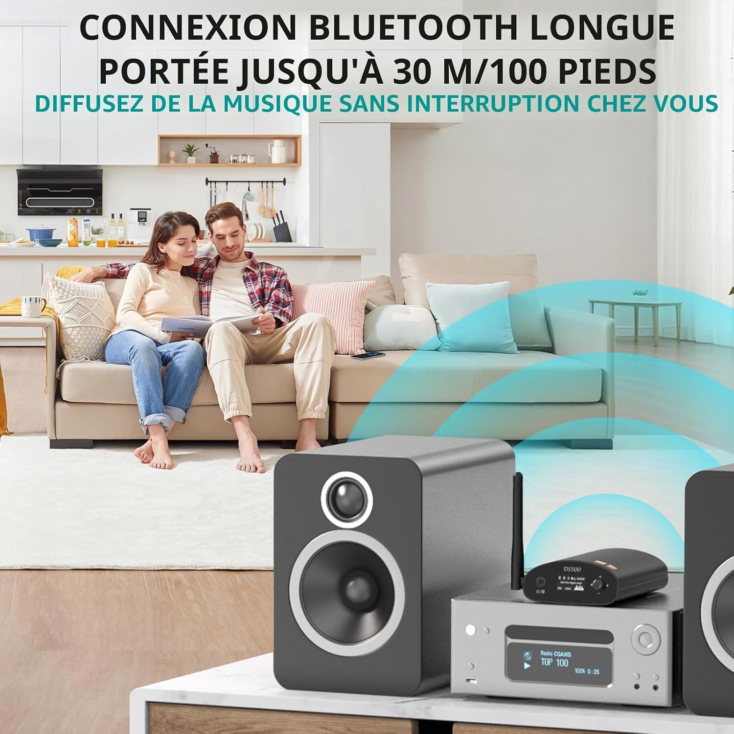 1Mii DS500 Récepteur Bluetooth HiFi LDAC pour chaîne stéréo, DAC