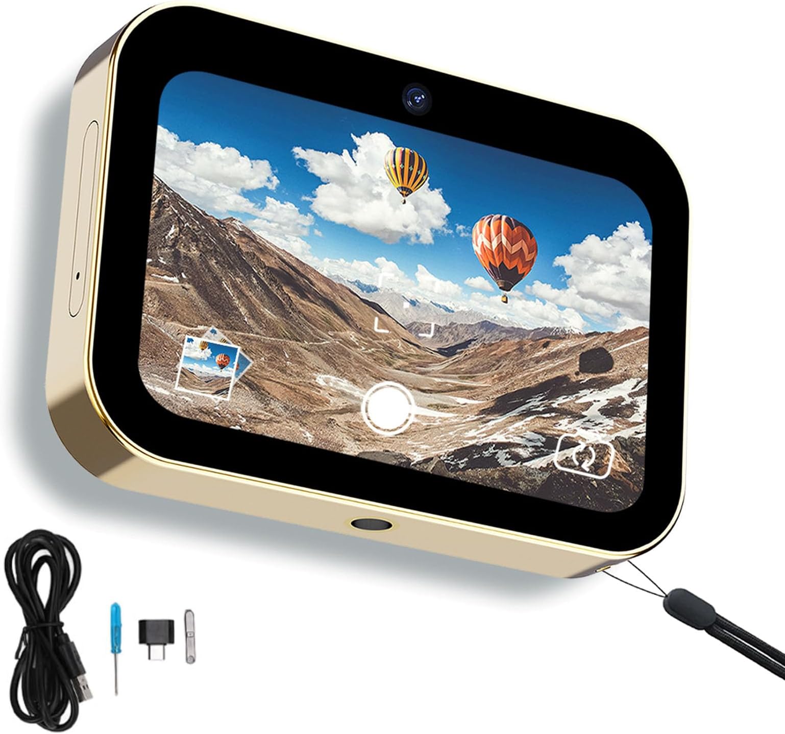 Compact Small Camera, 3 Inch Touchscreen 4K Digital Camera Infrared Night Light 120 Degree Wide Angle 3600mAH for Outdoor (Gold)