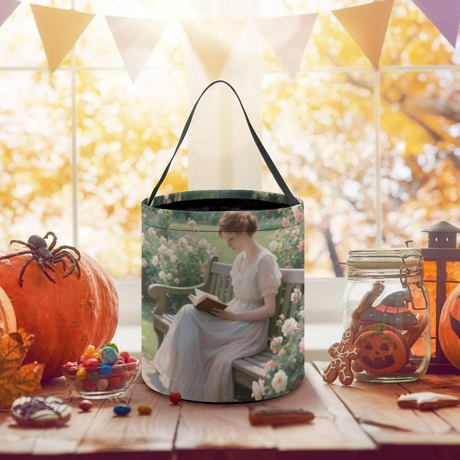 Garden Reading Halloween Candy Bag Trick Or Treat Bucket image 5