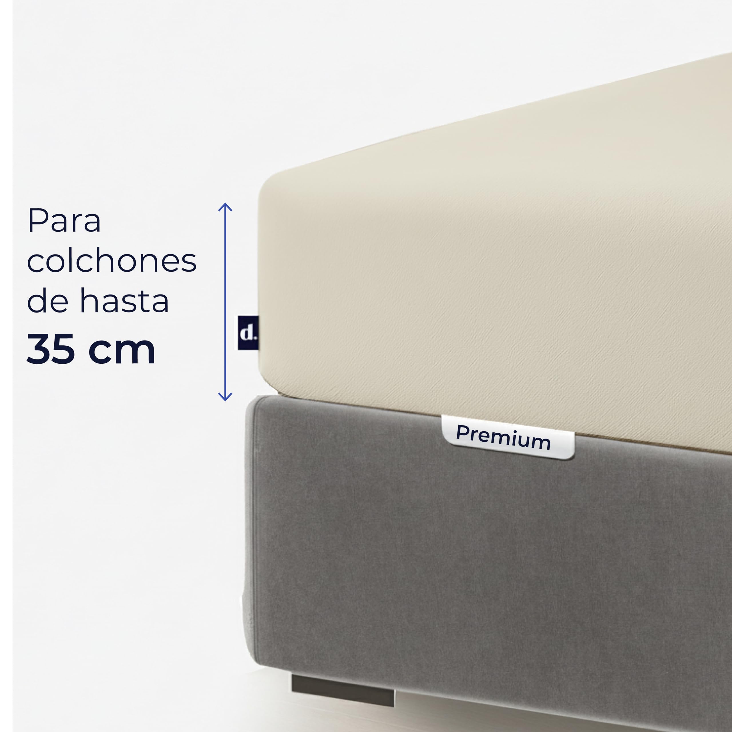 Dreamzie - Sabanas 200x200 cm Algodon Elastica Confort Premium - Altura 40 cm para Colchones Gruesos o Boxspring - Certificado Oeko-Tex - Beige