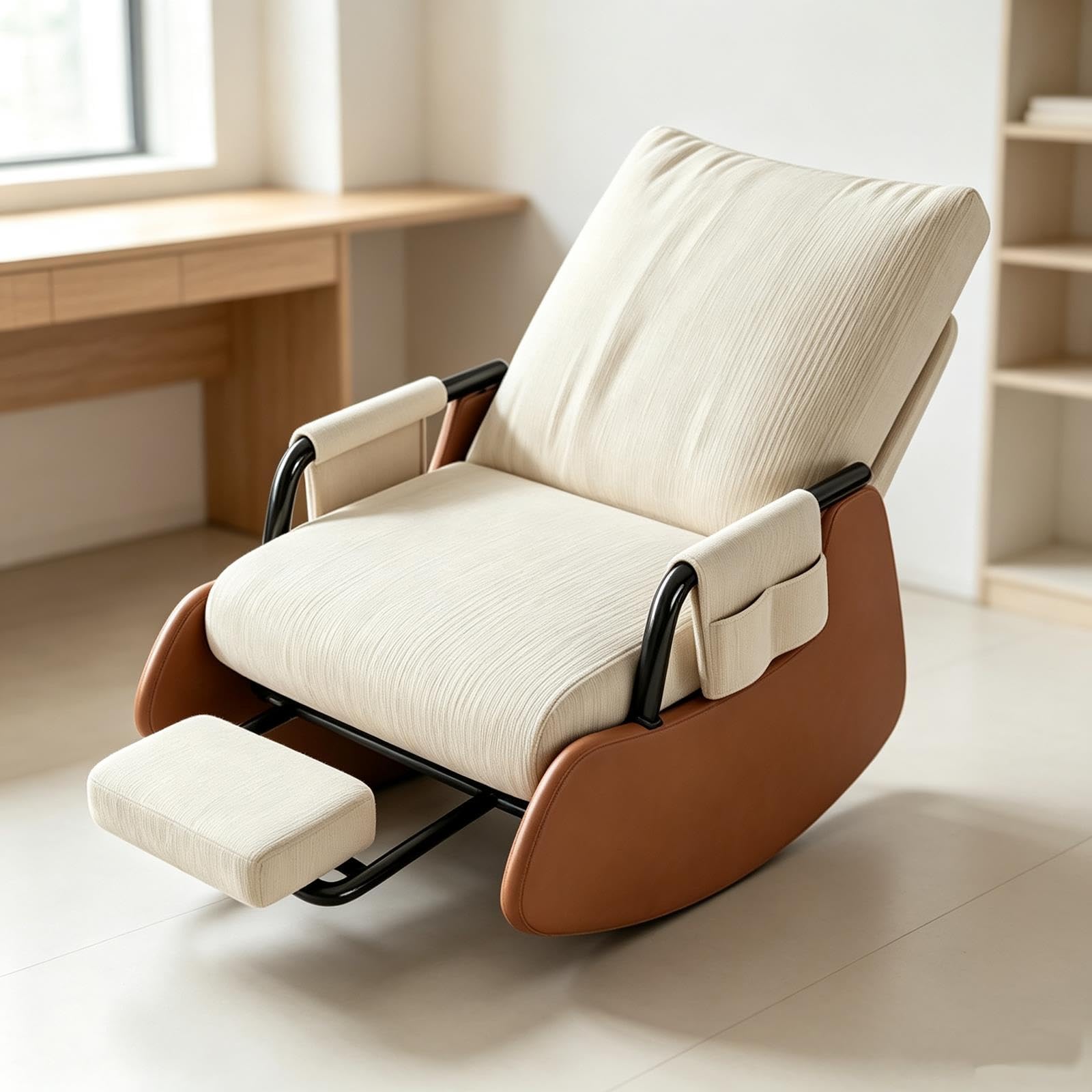 Chaise longue à bascule avec repose-pieds, fauteuil inclinable for coin
