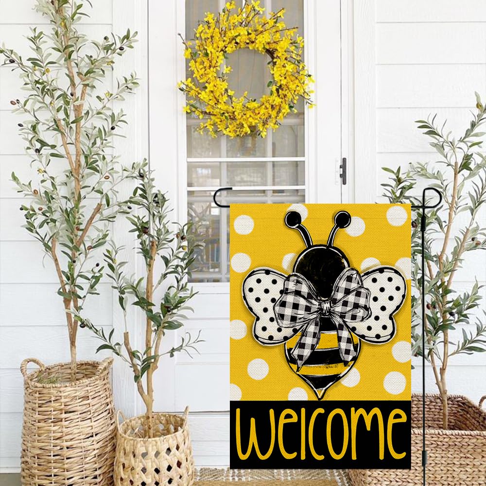 CROWNED BEAUTY Sommer-Gartenflagge – Bienen-Motiv, 30,5x45,7 Cm, Doppelseitig, Aus Wetterfestem Polyester