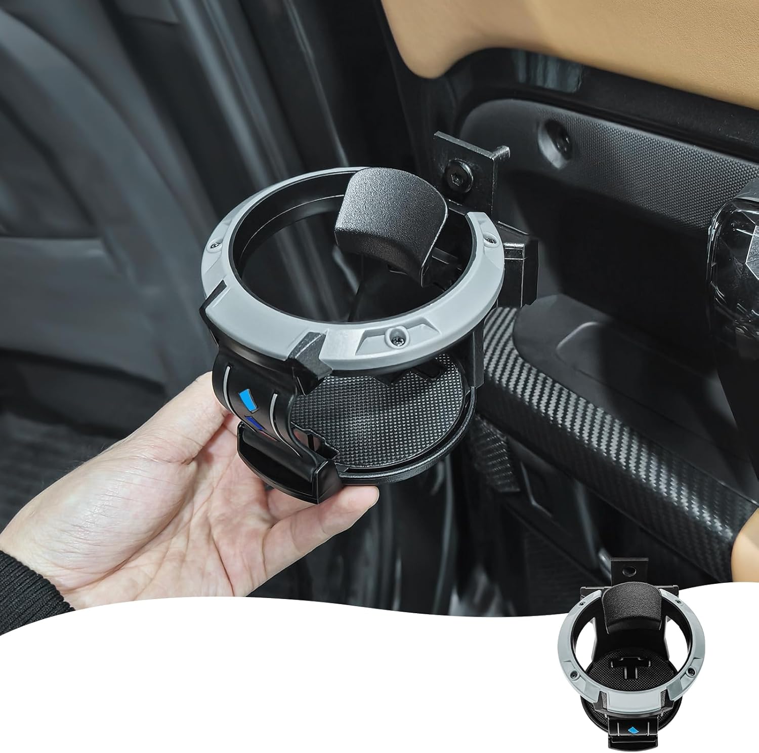 Door Cup Holder for 2020-2025 2026 Land Rover Defender 90 110 130 Interior Cup Holder Expansion with Hanging Cup Tray Car Drink Holder Decorative Upgrade Modification Accessories