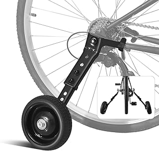 Adjustable Bicycle Training Wheels for Adults, Fit 24" to 28" Bikes, Steel Construction, Black, 1 Pair