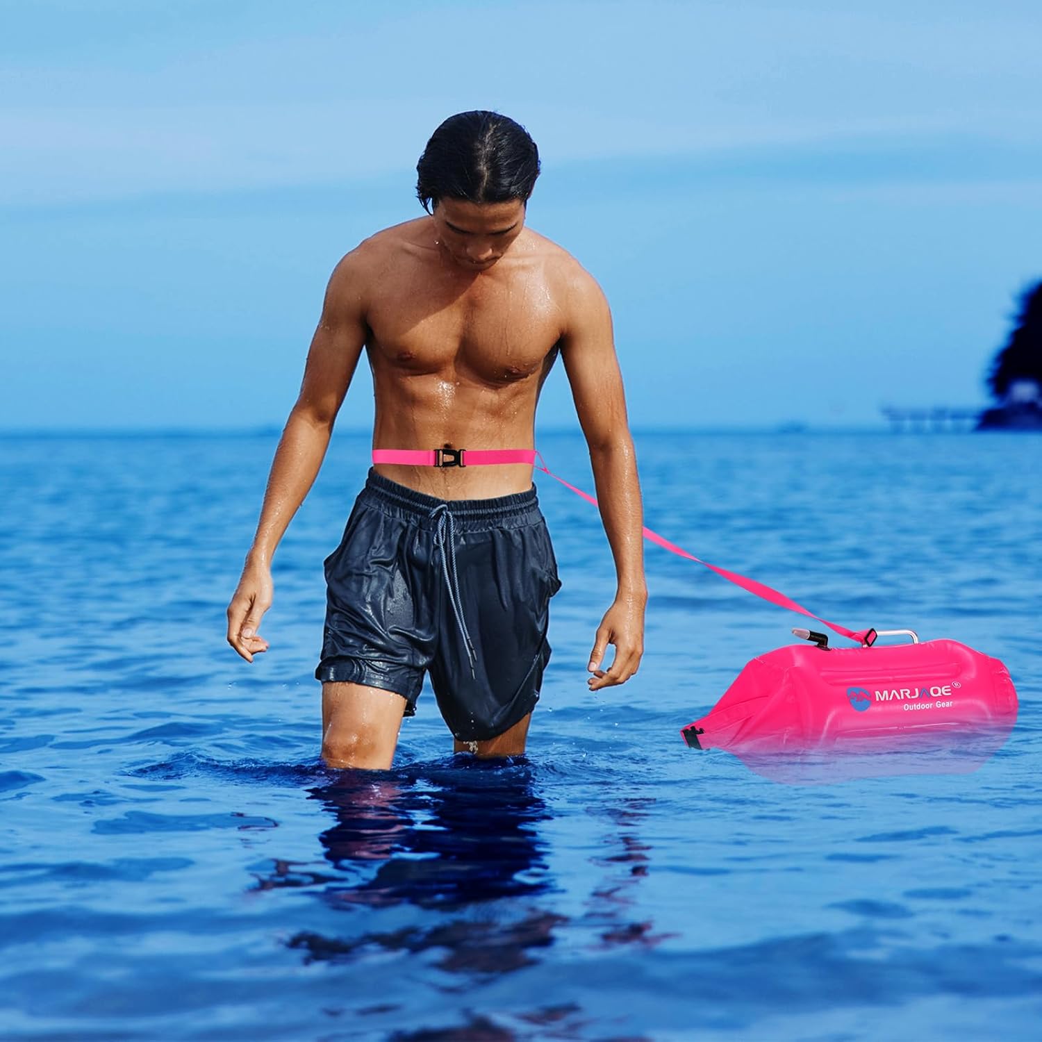 Soulchen 2 Pack Swim Buoy for Open Water, 20l Safety Float Waterproof Dry Storage Bag High Visibility Swimming Bubble with Shockproof Protection Rest Handle for Triathletes Kayakers