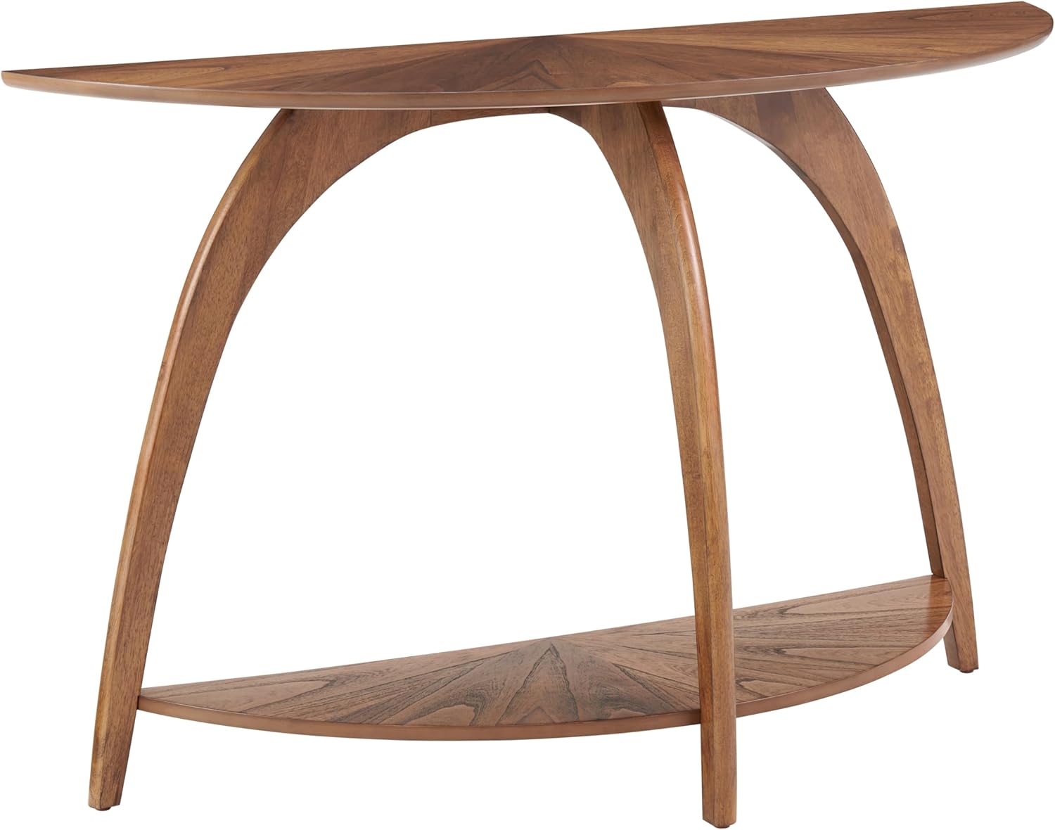 Martin Svensson Home LAX Retro Mid-Century Modern Half-Moon Wood Sofa Table with Lower Shelf, Console Table for Living Room or Entryway. Nutmeg Brown. 10 71cwwKb+7QL. AC SL1500