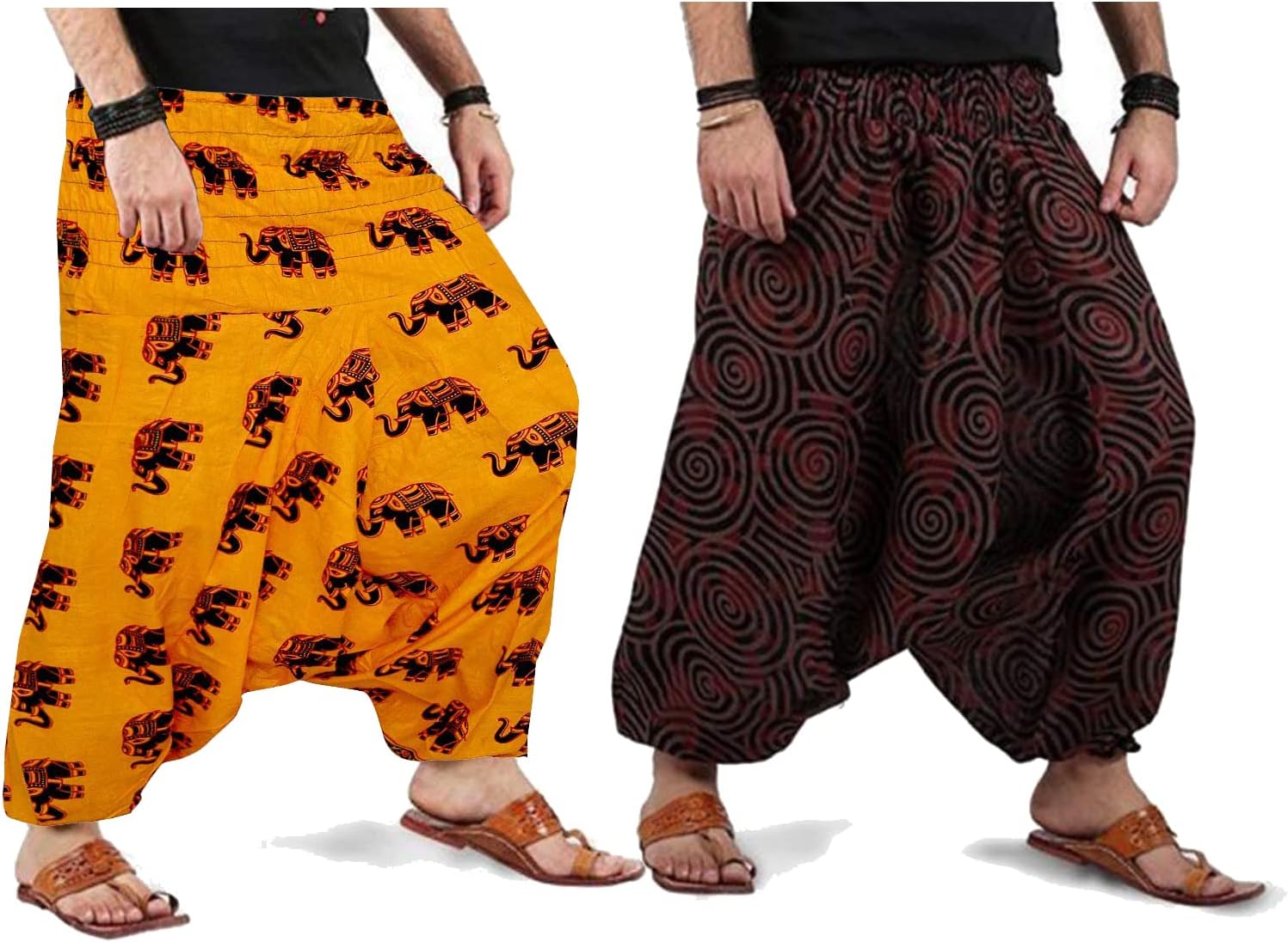 MATRIKA FASHION Unisex Cotton Solid Harem Pants Yoga Trousers Hippie Boho Pants Pack of 2(RP83) Multicolour