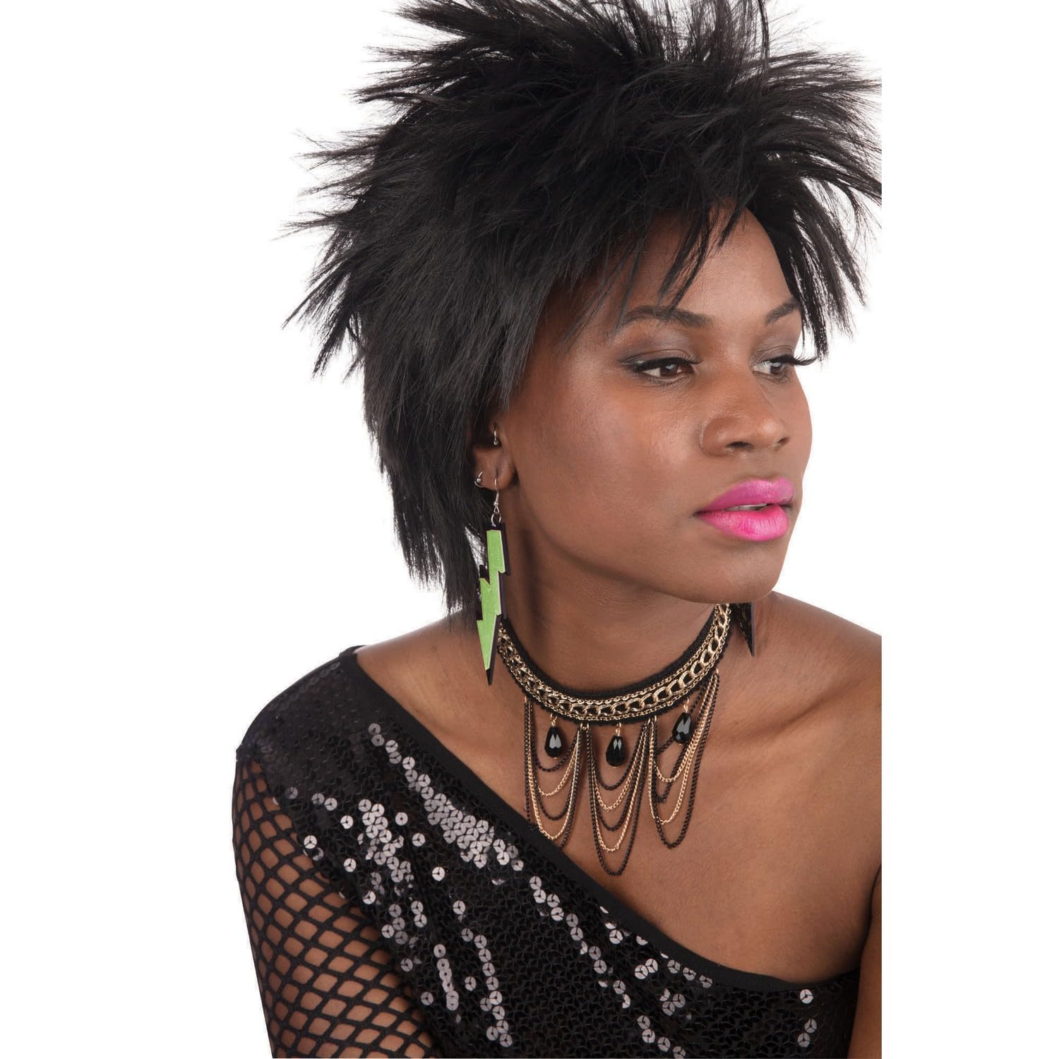 80's Green Lightning Rave Earrings (1 Pair) - Eye-Catching Design, Perfect Accessory for Retro Parties, Concerts, Festivals, Nightlife, Events, & More Halloween