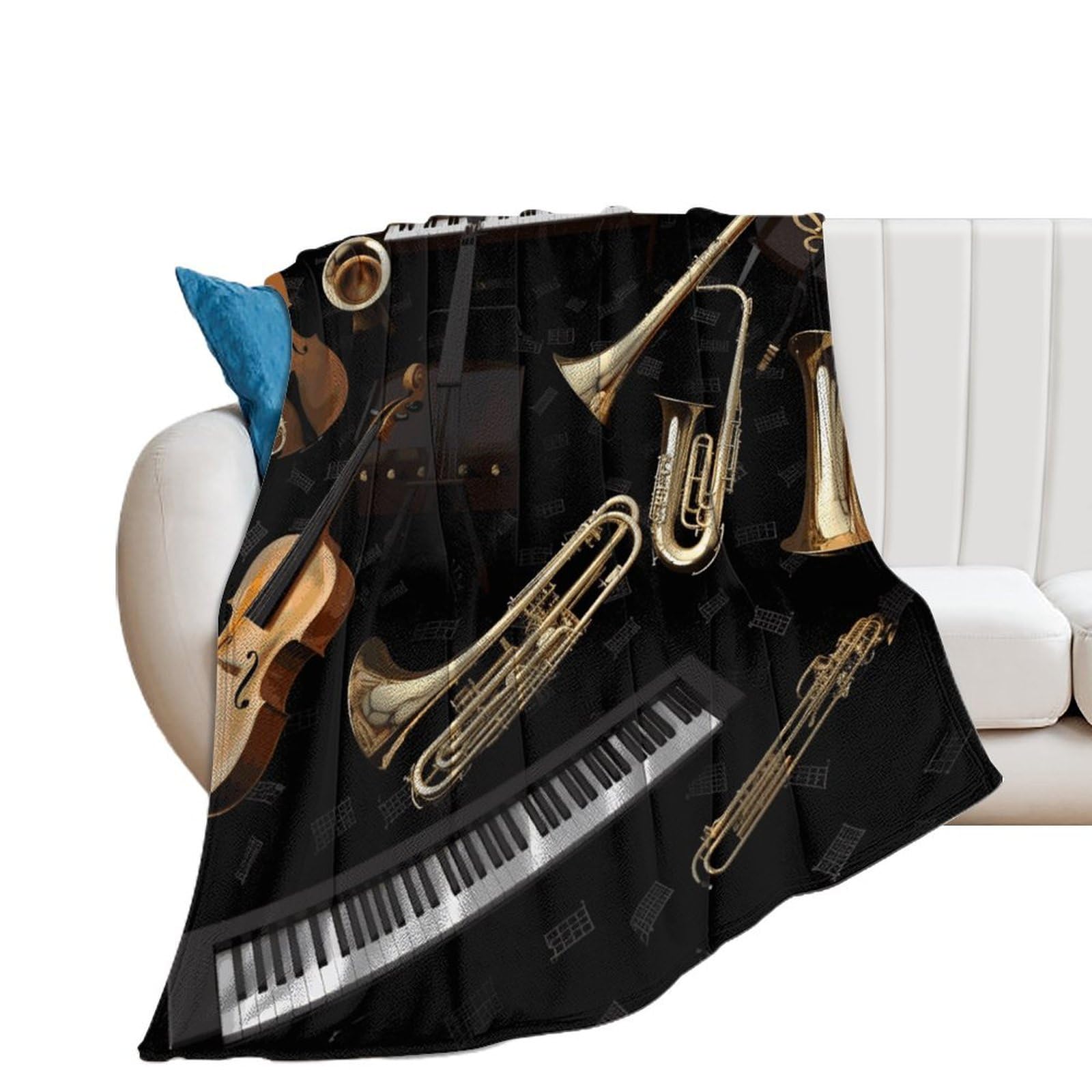 Couverture en flanelle musique pour réchauffer vos soirées cocooning sur le canapé du salon