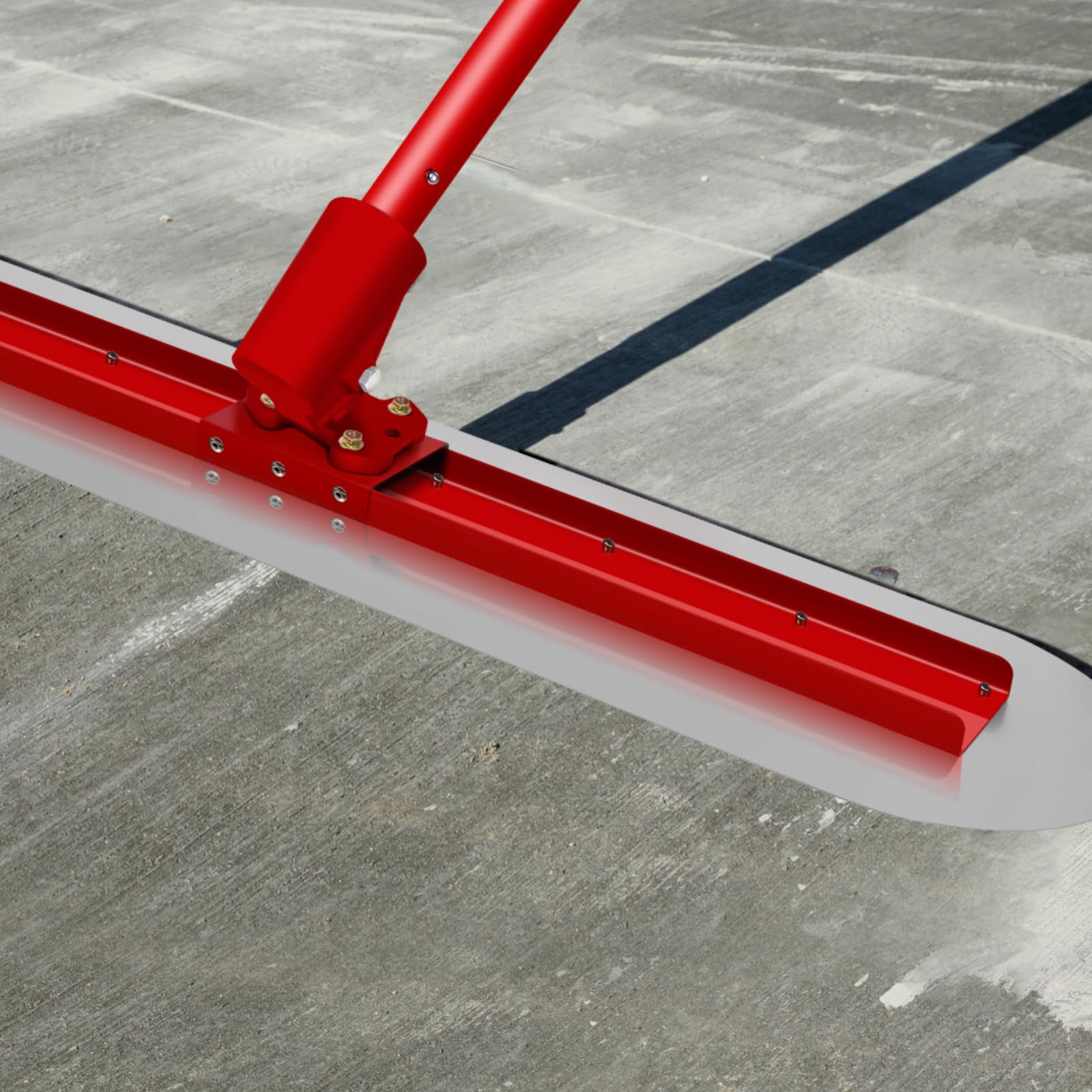 Utensile per frattazzo in cemento inossidabile, utensile per frattazzo con estremità arrotondata da 48"x12" utensile per cemento con 4 pali ad incastro da 72 pollici e staffa di inclinazione, utensi