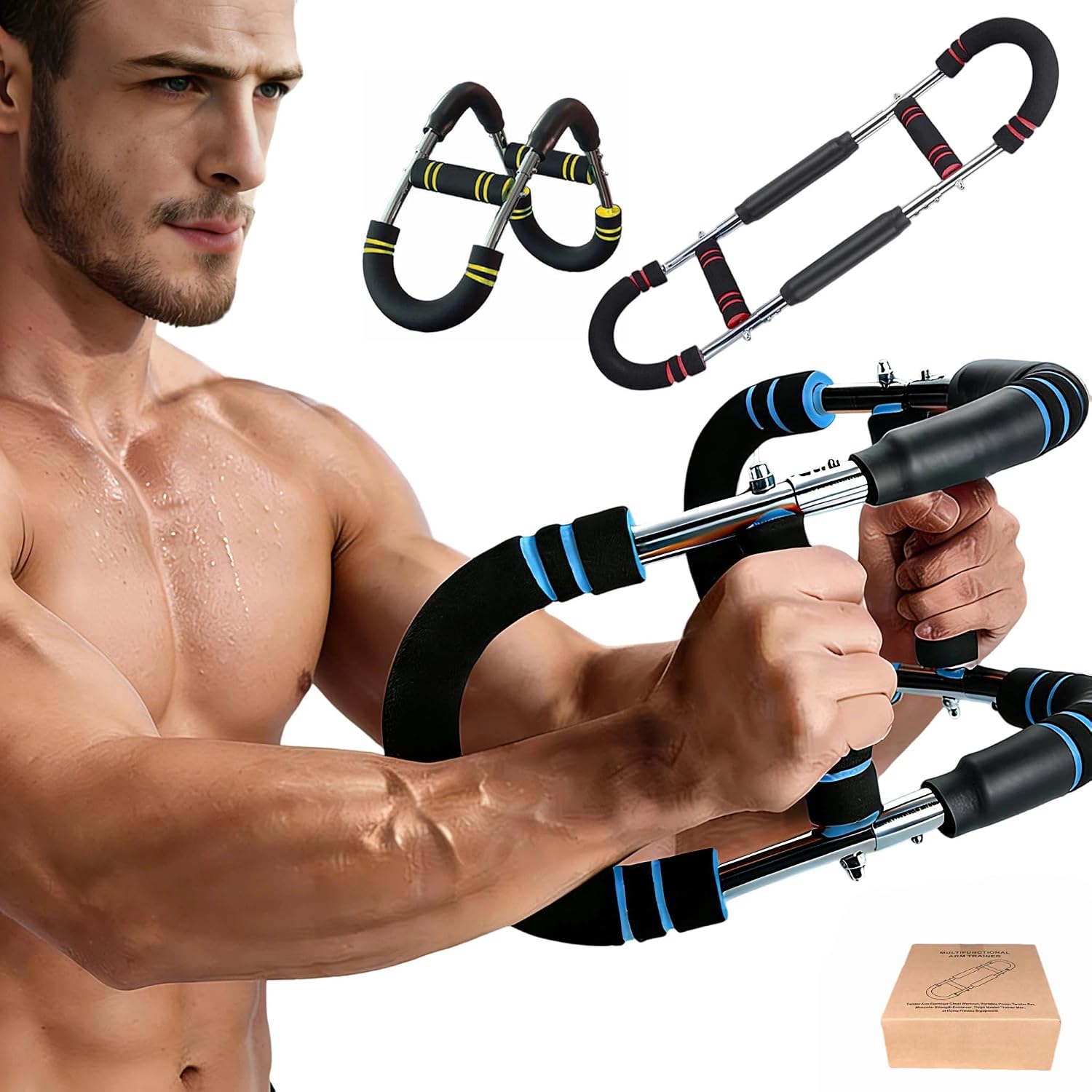 Twister Arm Exerciser, 2026 Upgraded Version, 3-Level Adjustable Resistance 66-110 LBS, Detachable Chest Workout Equipment, Portable Home Gym Strength Trainer
