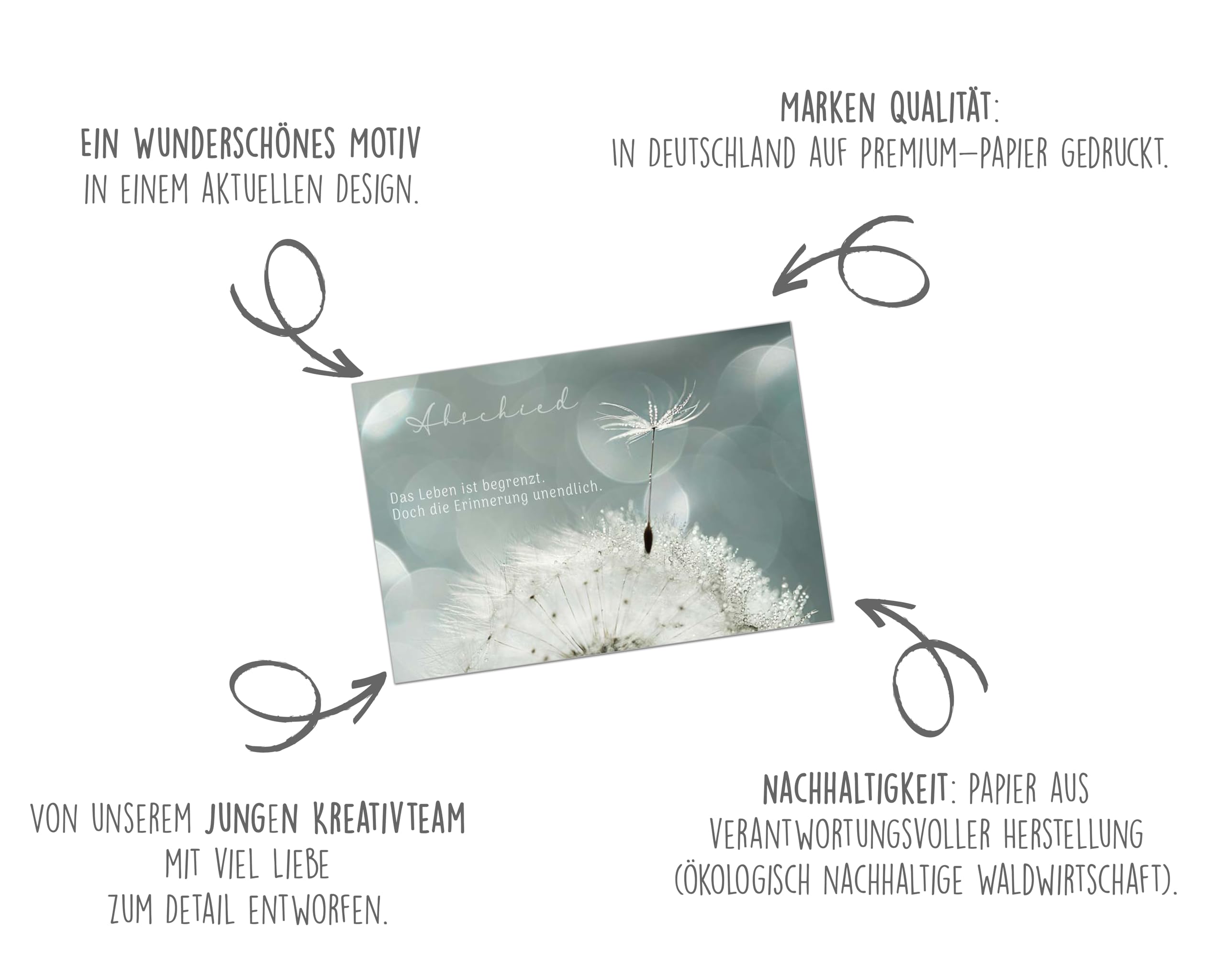 Edition Seidel Carte De Condoléances De Qualité Supérieure Avec