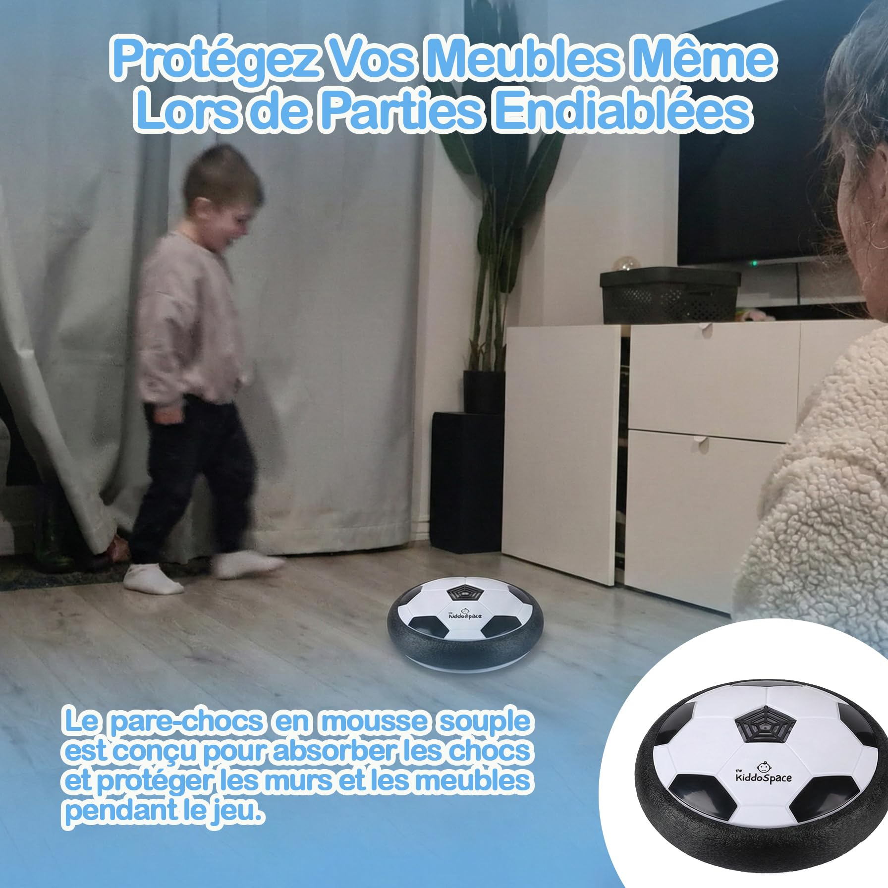 Ballon de Football Flottant LED pour Enfants – Jouet de Football d’Intérieur Lumineux – Ballon Flottant pour Garçons – Cadeau Sportif & Jeu en Plein Air – Super Jouet d’Anniversaire pour