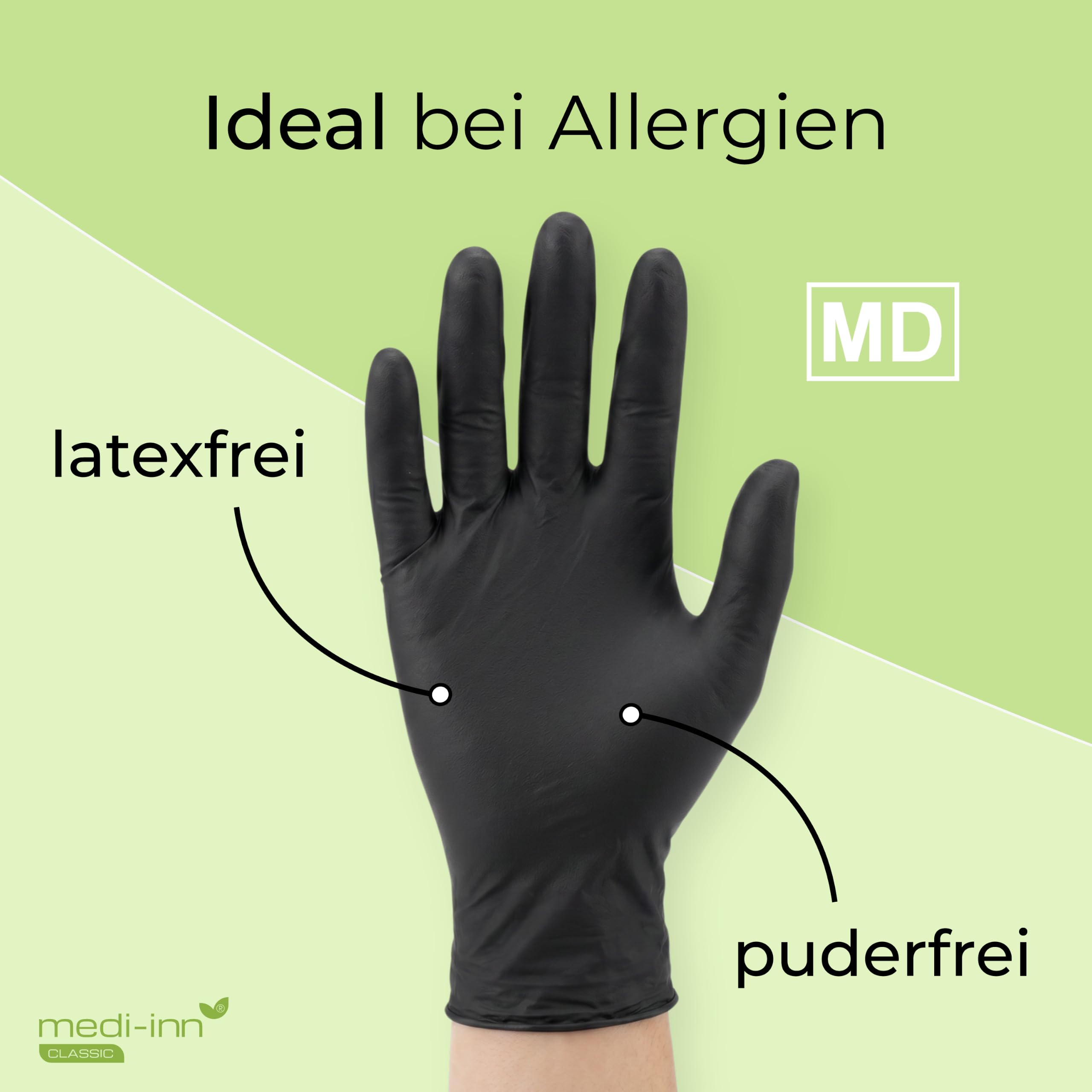 Medi-Inn+ Nitril black plus Einweghandschuhe Größe S | 1000 Stück | Nitrilhandschuhe schwarz in praktischer Spenderbox | puderfrei & latexfrei