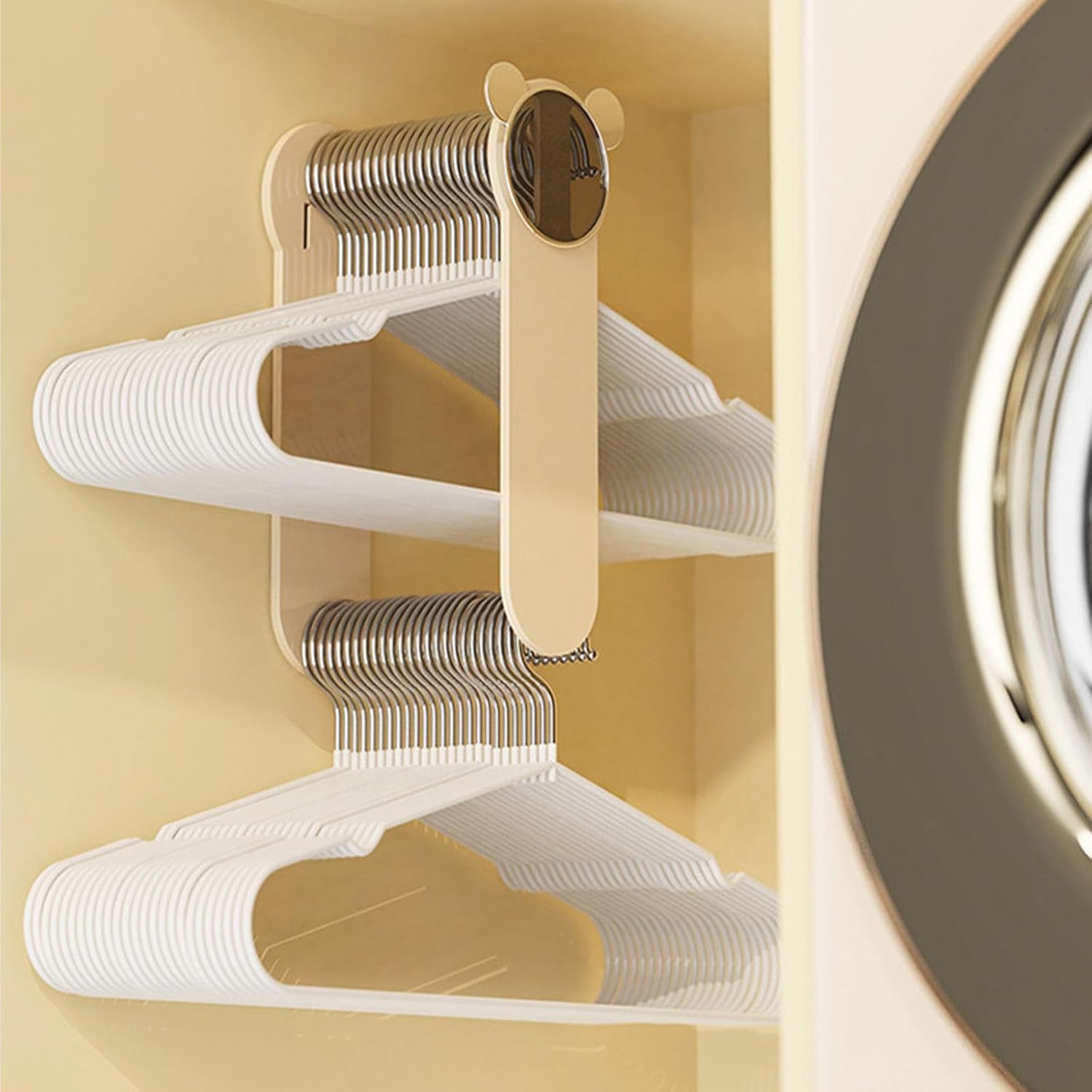 tower】ランドリー室内干しハンガー ブラック｜洗濯・ランドリー用品,ランドリー収納｜kurasso（クラッソ） ハンガー 収納 リトラクタブル スペースを節約する, 洗濯干し 室内 ランドリーラック ハンガー収納 約W11.5XD16XH29.