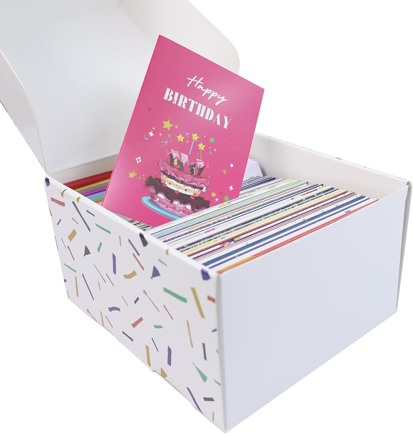 Dessie 80 Unique Happy Birthday Card Assortment – Bulk Birthday Cards with Envelopes, Message Inside, Box & Gold Seals – Assorted Birthday Cards Multipack for Employees Men Women - Image 3