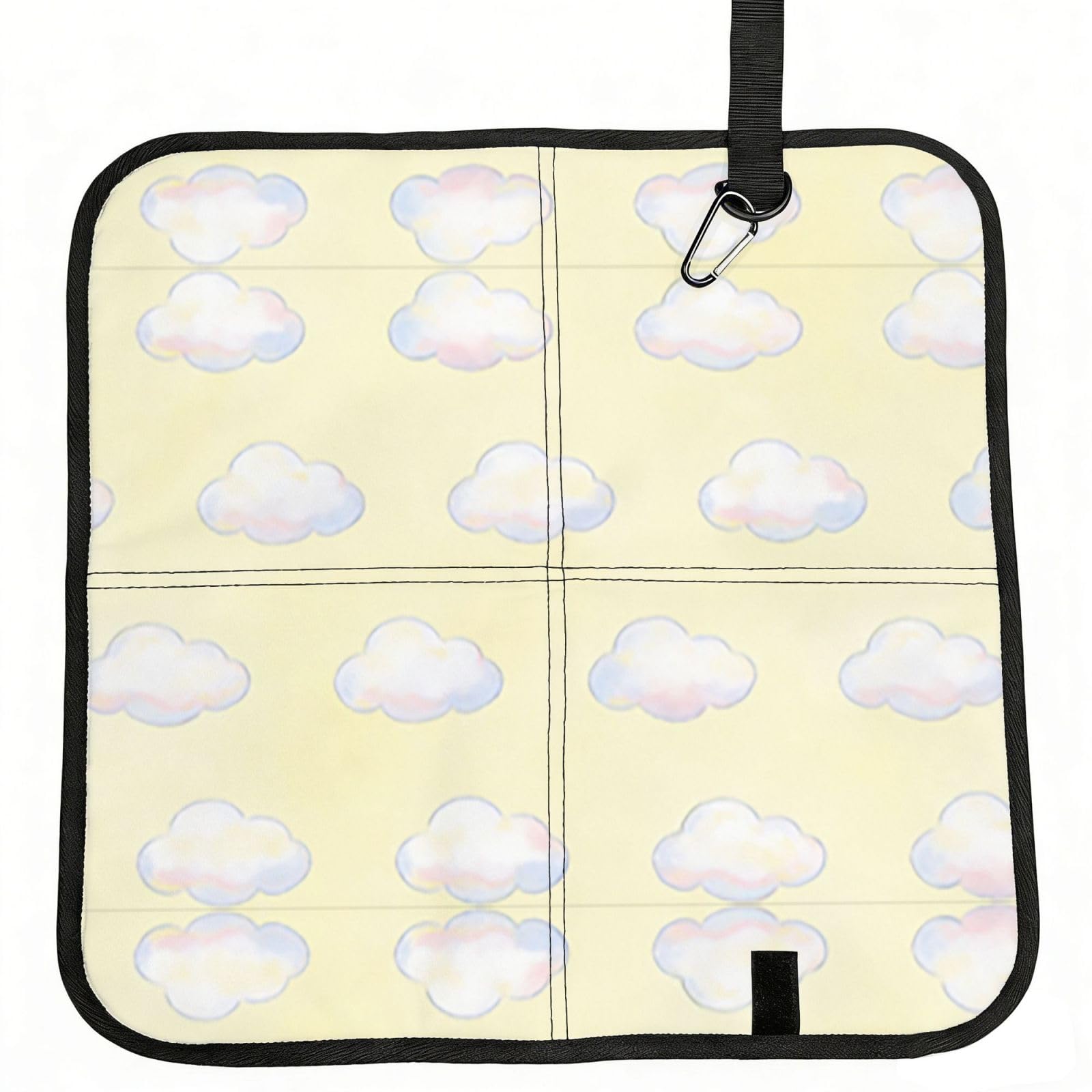 DUYIOKH Pastel Clouds Print Foldable Portable Seat Cushion for World Cup Games, Camping and Outdoor Activities