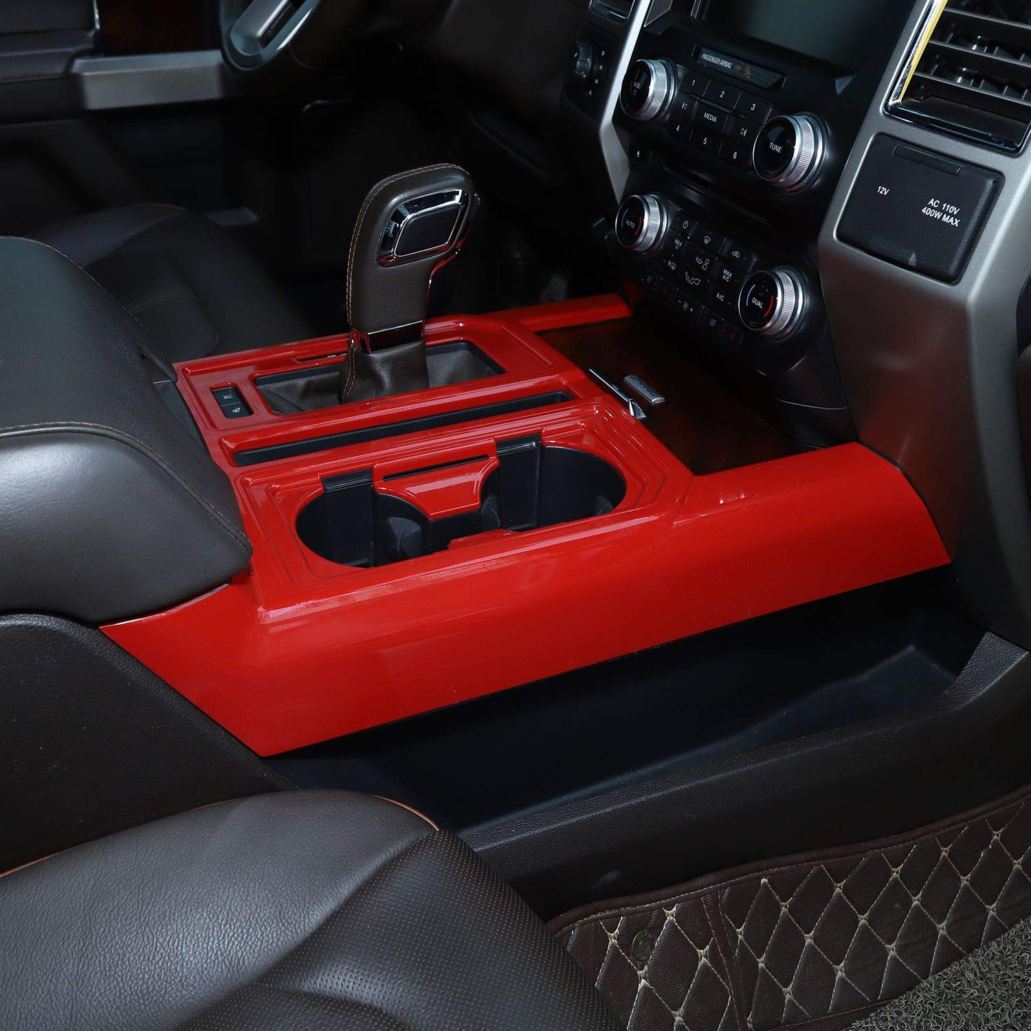 Amazon.com: Voodonala for F-150 Center Console Gear Shift Panel Trim Cover  for 2015-2020 Ford F150, ABS Red 2pcs : Automotive