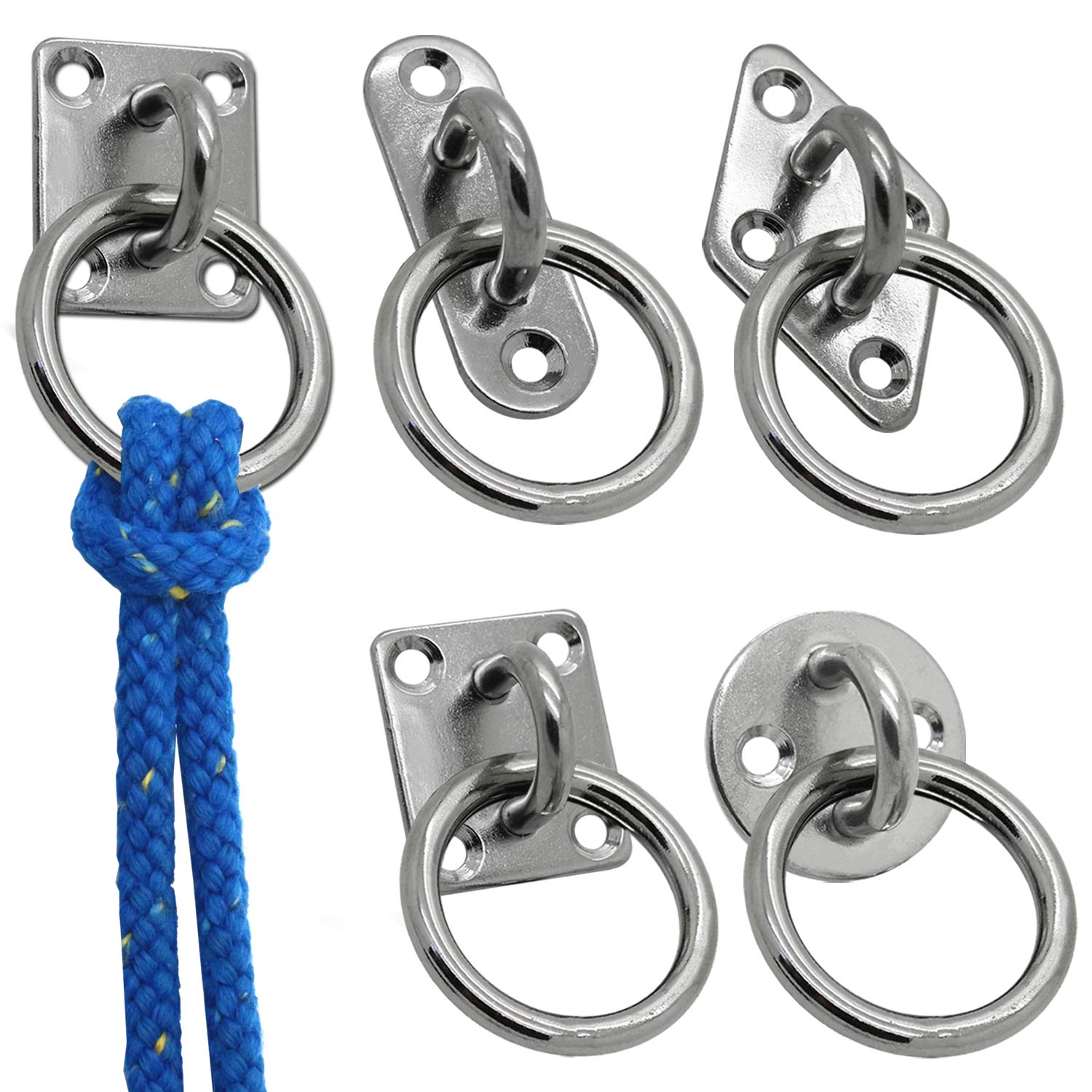 Lot De 16 Plaques à œillet En Acier Inoxydable M5 (forme U) Avec 32 Vis - Pour Hamac, Auvent, Camping, Bricolage