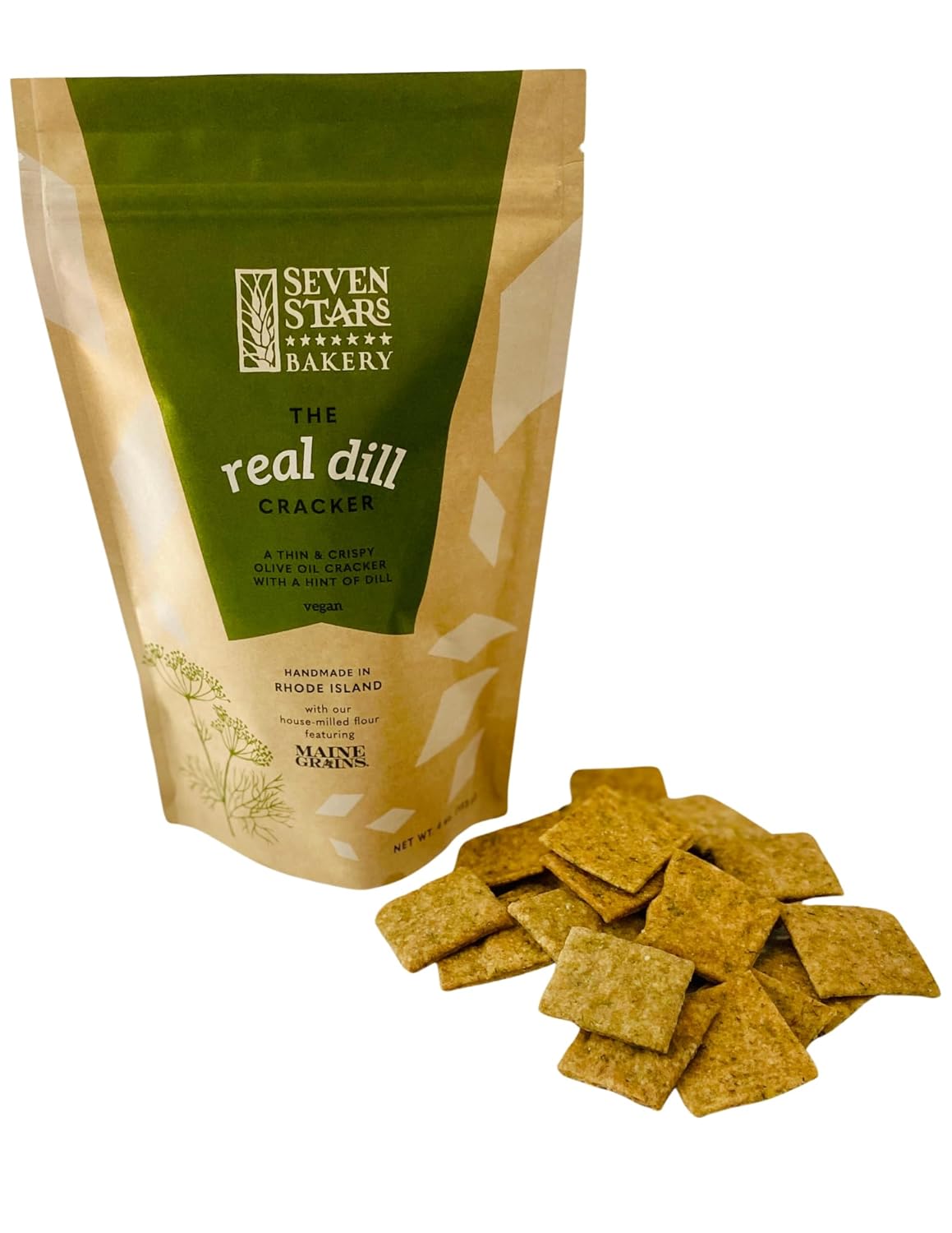 Galletas Crackers Artesanales Seven Stars Bakery Sabor Eneldo 4 oz