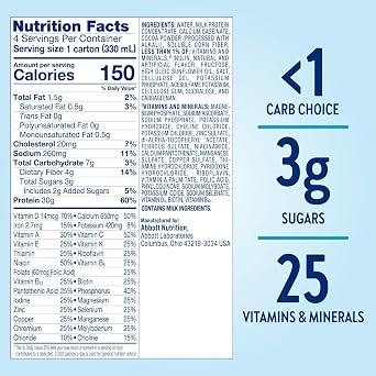 Glucerna Protein Smart Nutrition Shake to Support Blood Sugar Management | Diabetes Care Shake, 30g Protein, Ready-to-Drink Meal or Snack Replacement for Adults, 150 Calories, Chocolate, 12 Pack