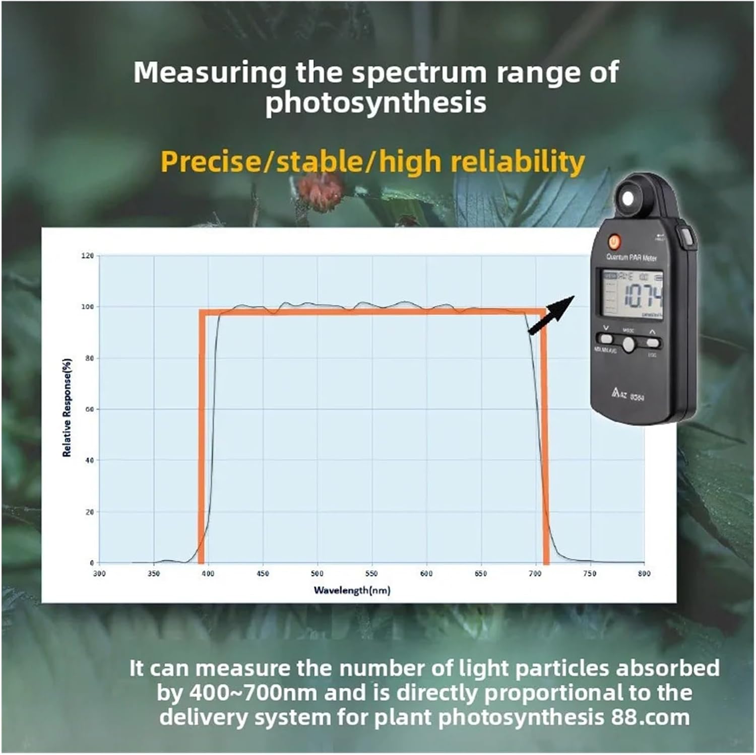 Light Meter, AZ8584 Illuminometer Plant Photosynthesis Light Meter Photometer
