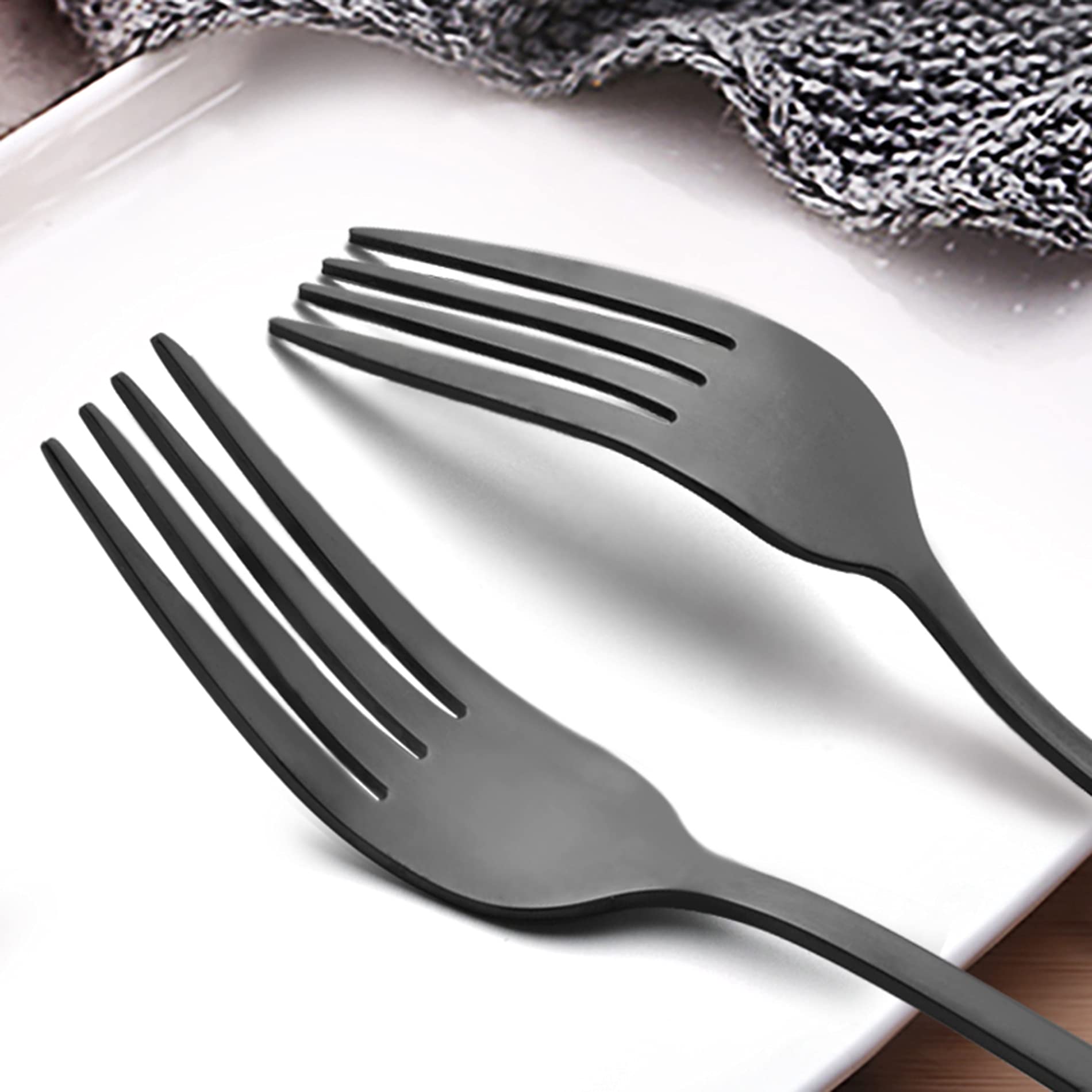 LIANYU 12-Piece Black Salad Fork Set, 6.75 Inch Stainless Steel Small Forks — Amazon image 3