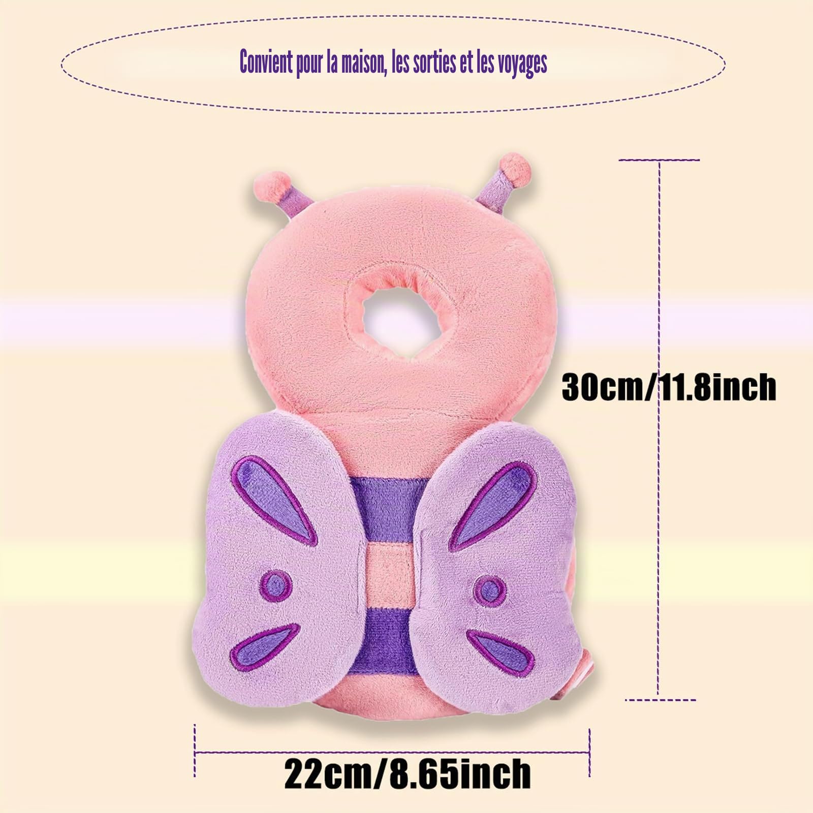 Coussin de Protection de Tête de Bébé,Protege Tete Bebe,Convient Aux Enfants Qui Apprennent à Ramper et à Marcher avec Genouillères,Réglables Coussin de Sécurité de Sac à Dos