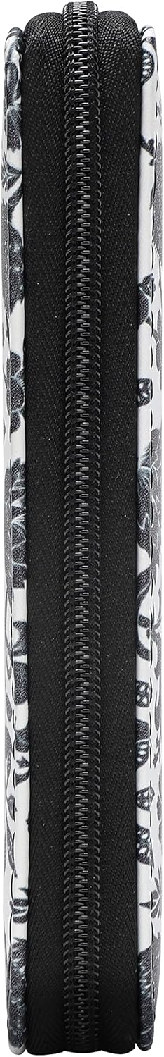 Skull Wallets for Women, Zip Around Goth Wallet Large Capacity Phone Case Long Purse Credit Card Clutch for Women Ladies Girls (Goth Bat) - Image 6