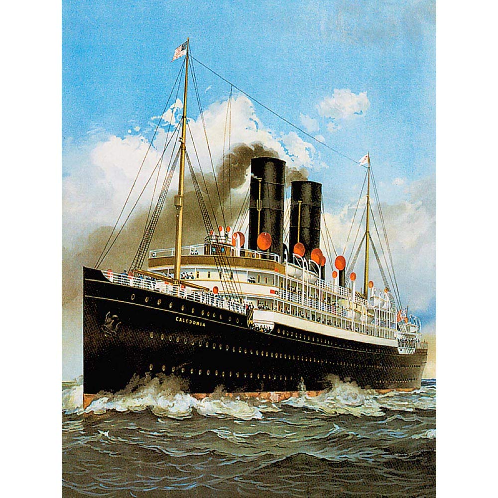 Wee Blue Coo Travel Anchor Line New York Glasgow UK USA Vintage Advertising Art Print Poster Wall Decor 12X16 Inch