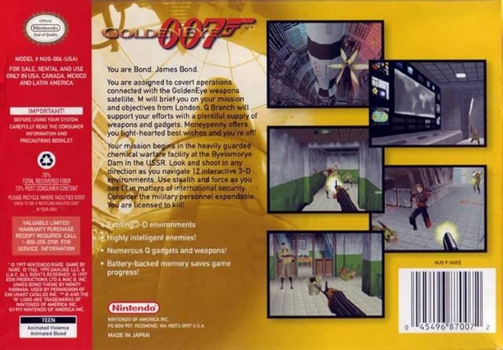 NINTENDO 64 - ゴールデンアイ 007 / GOLDEN EYE 007 [N64] Nintendo 64 / N64 – 007 – Golden Eye – Japan – Dutch Game Boys