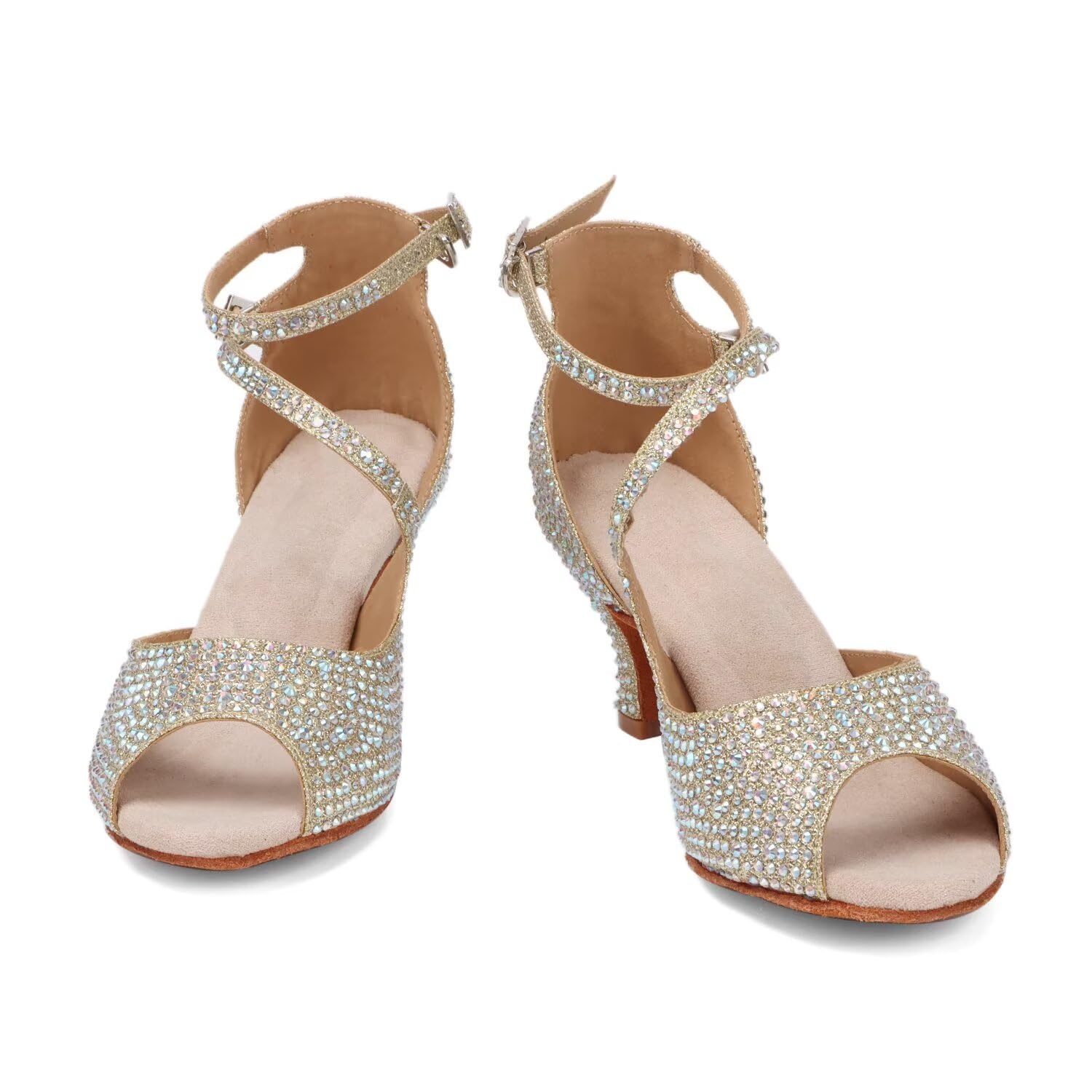Zapatos de Baile Latino para Mujer Satén Salsa Salón Zapatos de Baile de Boda para Principiantes sociales Salsa Latin Dancing Party