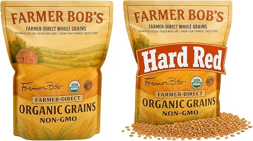 Farmer Bob's Bread Baker's Bundle: Organic Hard Red + Soft White Wheat Berries, 5 lb Each