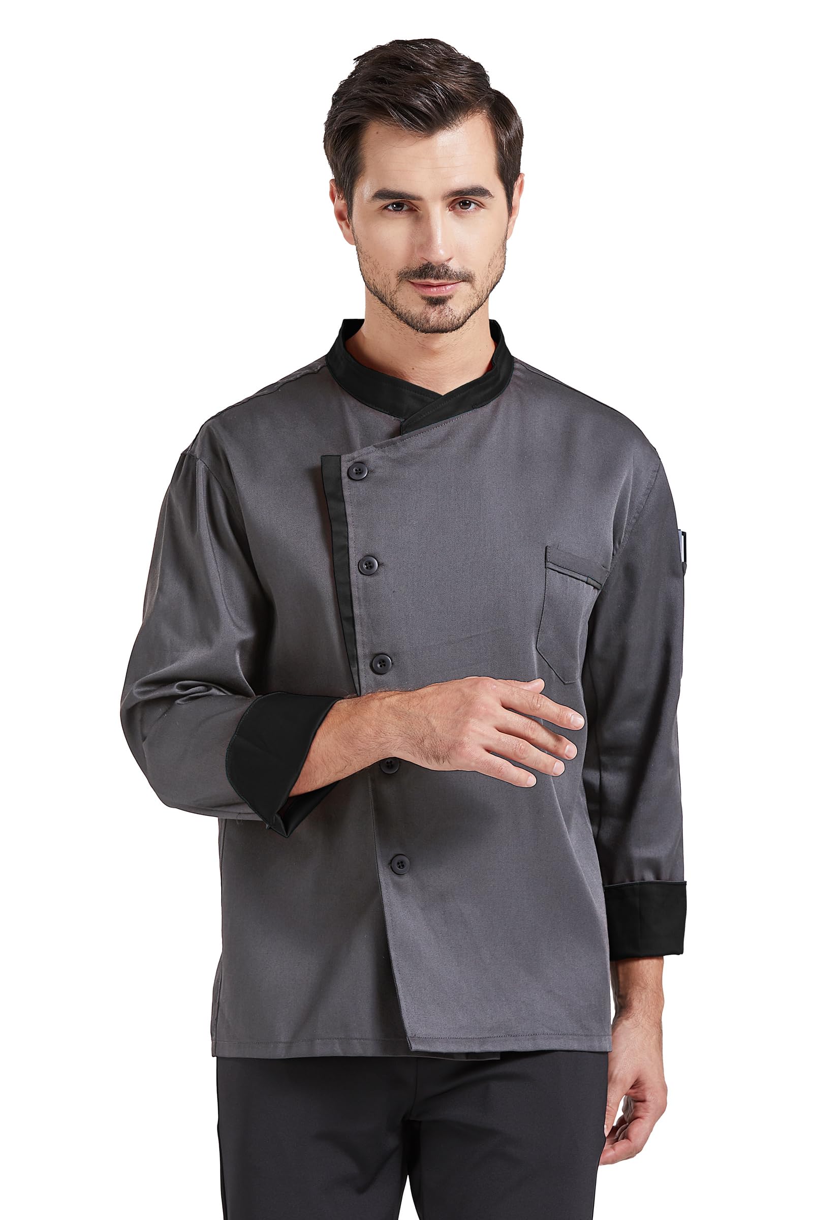 Nanxson Unisex Giacca da Cuoco da Uomo in Cotone Traspirante da Cucina Uniforme da Lavoro Ristorante Divise da Cuoco CFM0016