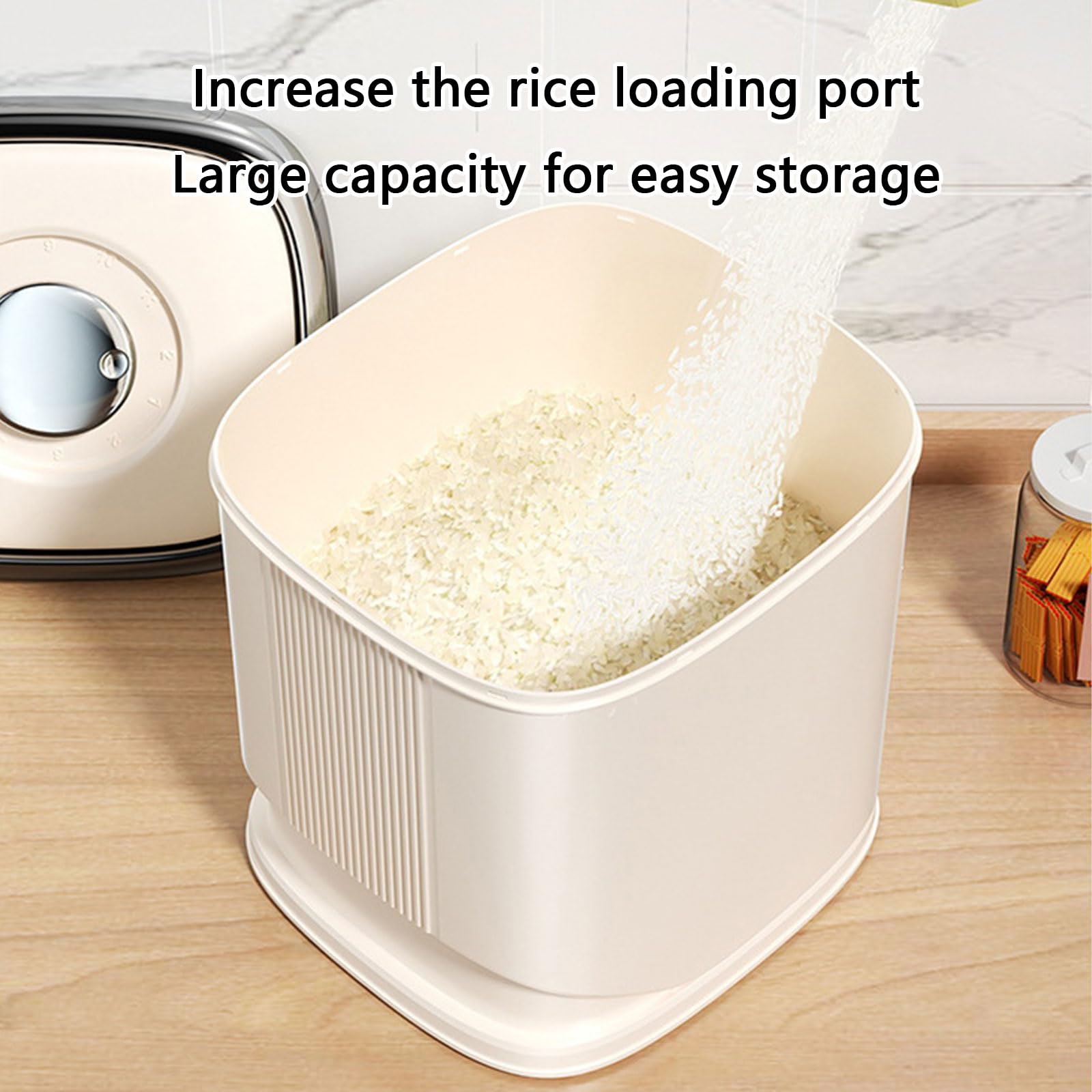 HLTYGWX Contenedor de Almacenamiento de arroz Sellado con boquillas vertedoras, Recipiente Giratorio con asa para Cereales, harina, pastas, Granos, Alimentos para Mascotas (Modelo de galvanoplastia)