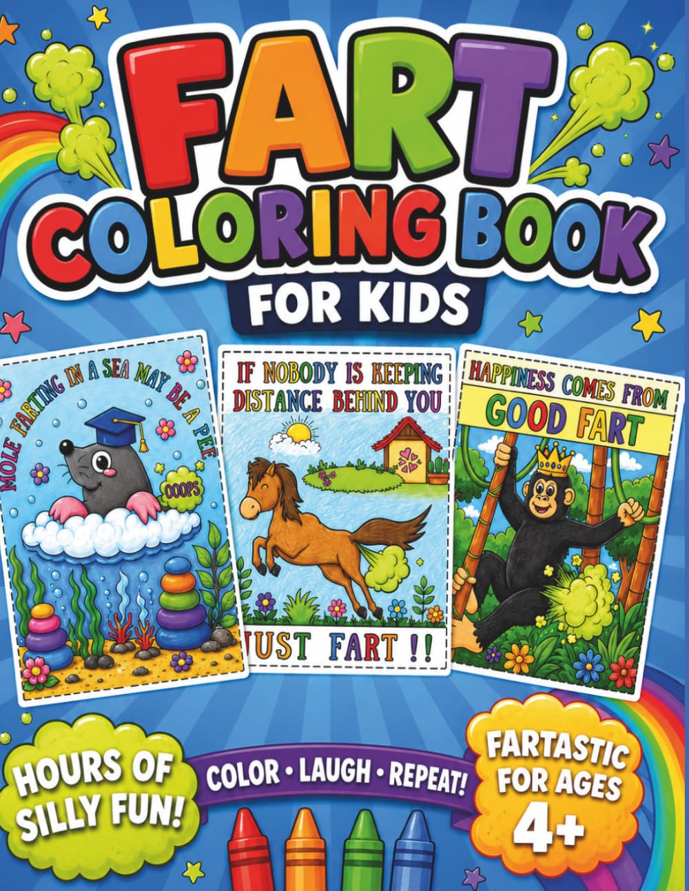 Fart and Joke Coloring book for kids: Animals Fart coloring book