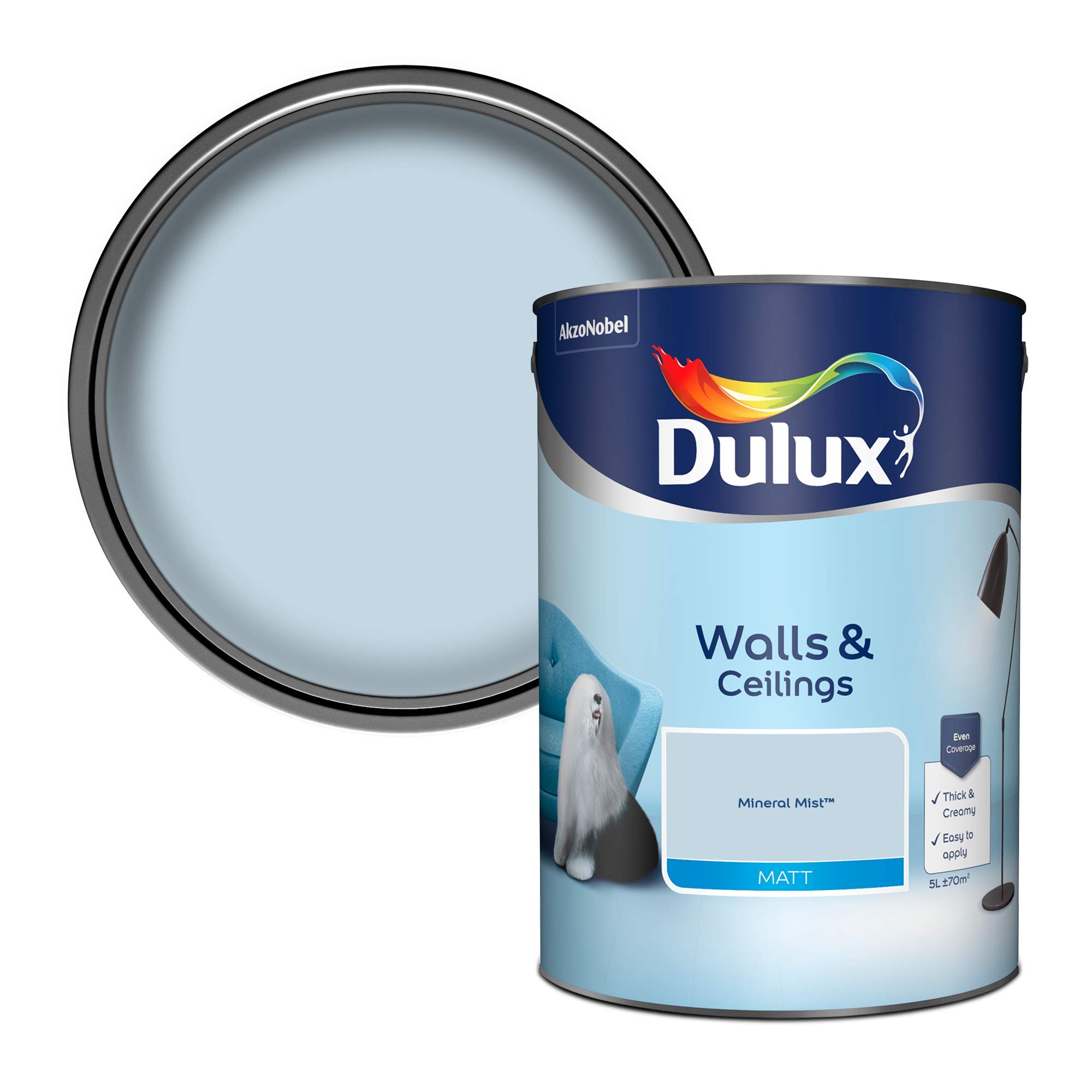Dulux Mineral Mist Walls & Ceilings Matt Emulsion Paint - 5L