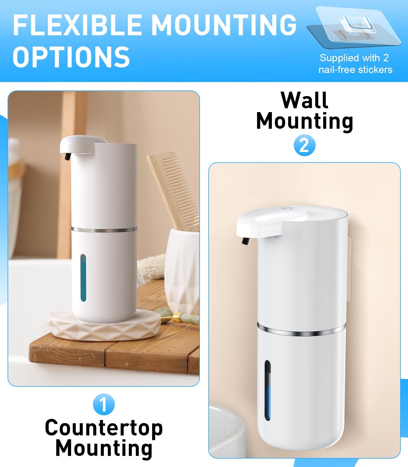 Dispenser Sapone Automatico Con Sensore - 400ml, Ricaricabile USB, 4 Livelli, Impermeabile IPX5, Per Bagno Cucina - Foto 13