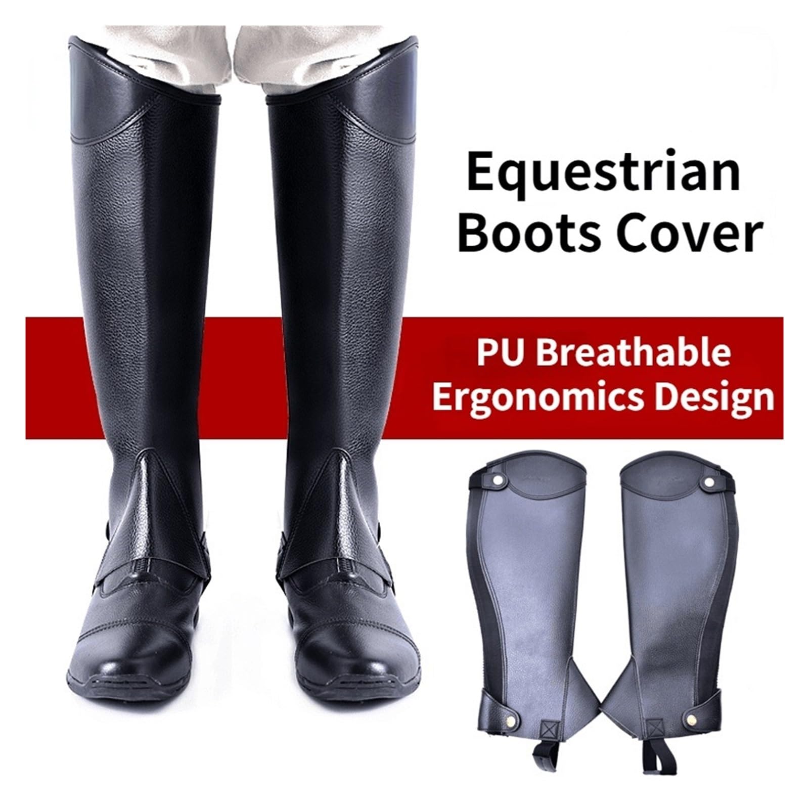 Reiten Half Chaps Reitsportbedarf Reitchaps Stiefelüberzug Mikrofaser-Leggings Reitgeschirr Reiter Ritterausrüstung
