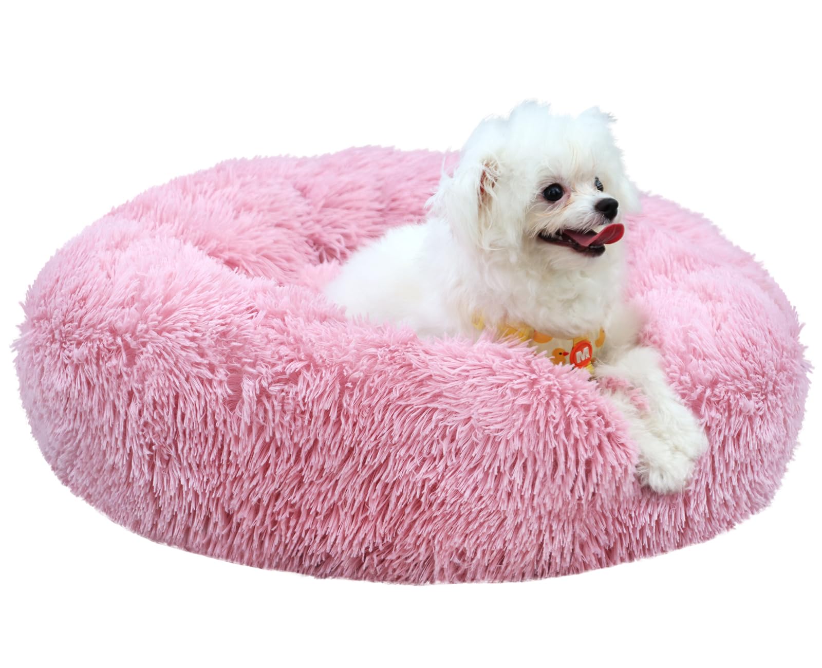 MDDK DY Cama Perro Gato Mediano Pequeño - Cama para Perros Gatos Redonda Antiestres Suave Lavables, Cálido Felpa Cama Cojin Interior Invierno para Perro y Gato Medianos Pequeños-60cm Fideos de arroz