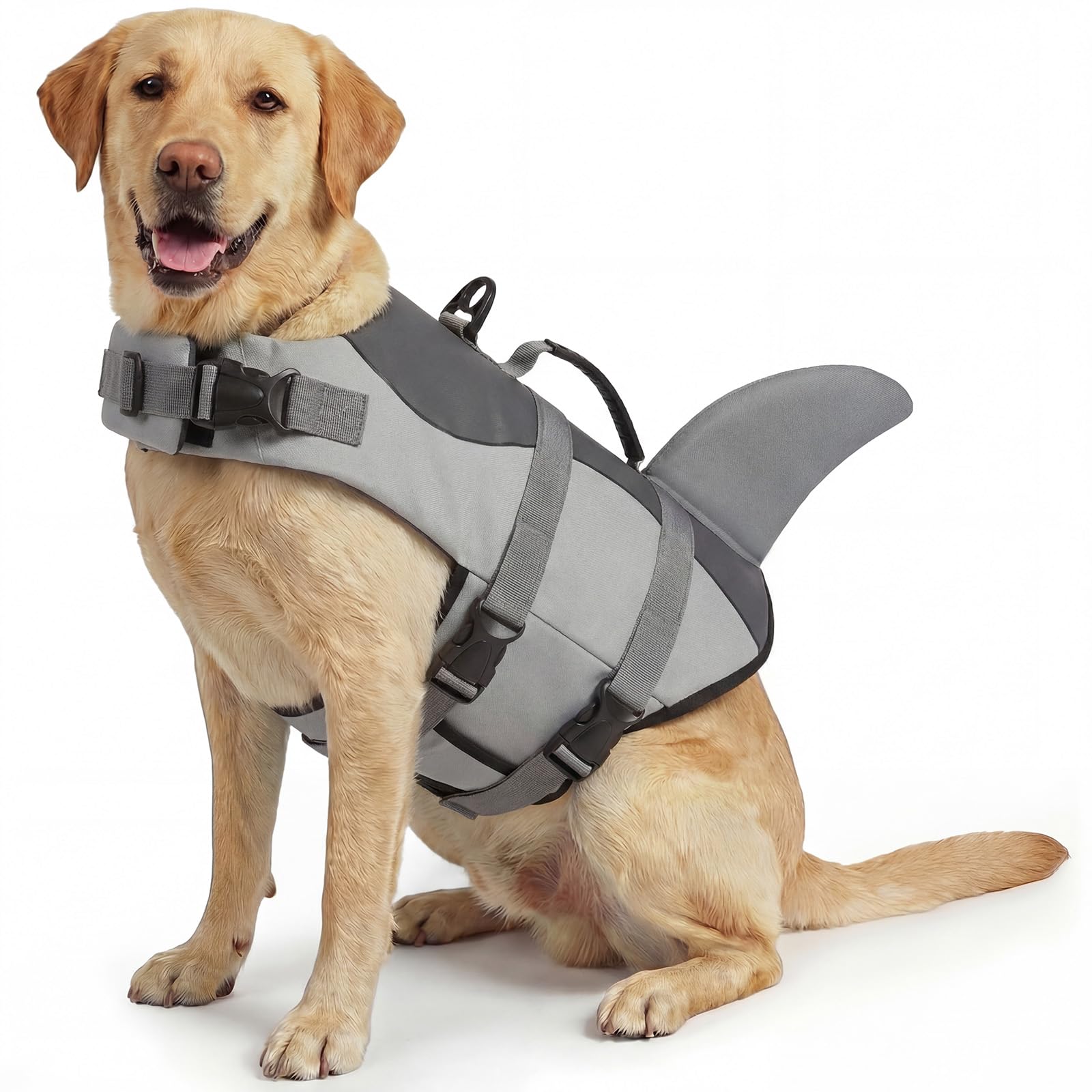 ASENKU Dog Life Jacket - Pet Safety Vest for Swimming & Boating, Shark Life Jacket with Floatation, Dog Lifesavers Swimsuits for Small Medium Large