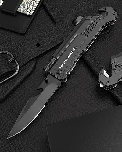 Miniatura 7 de Regalos para el día del padre para hombres, cuchillos multiherramienta 7 en 1 para acampar al aire libre, supervivencia, hombres, papá, novio,