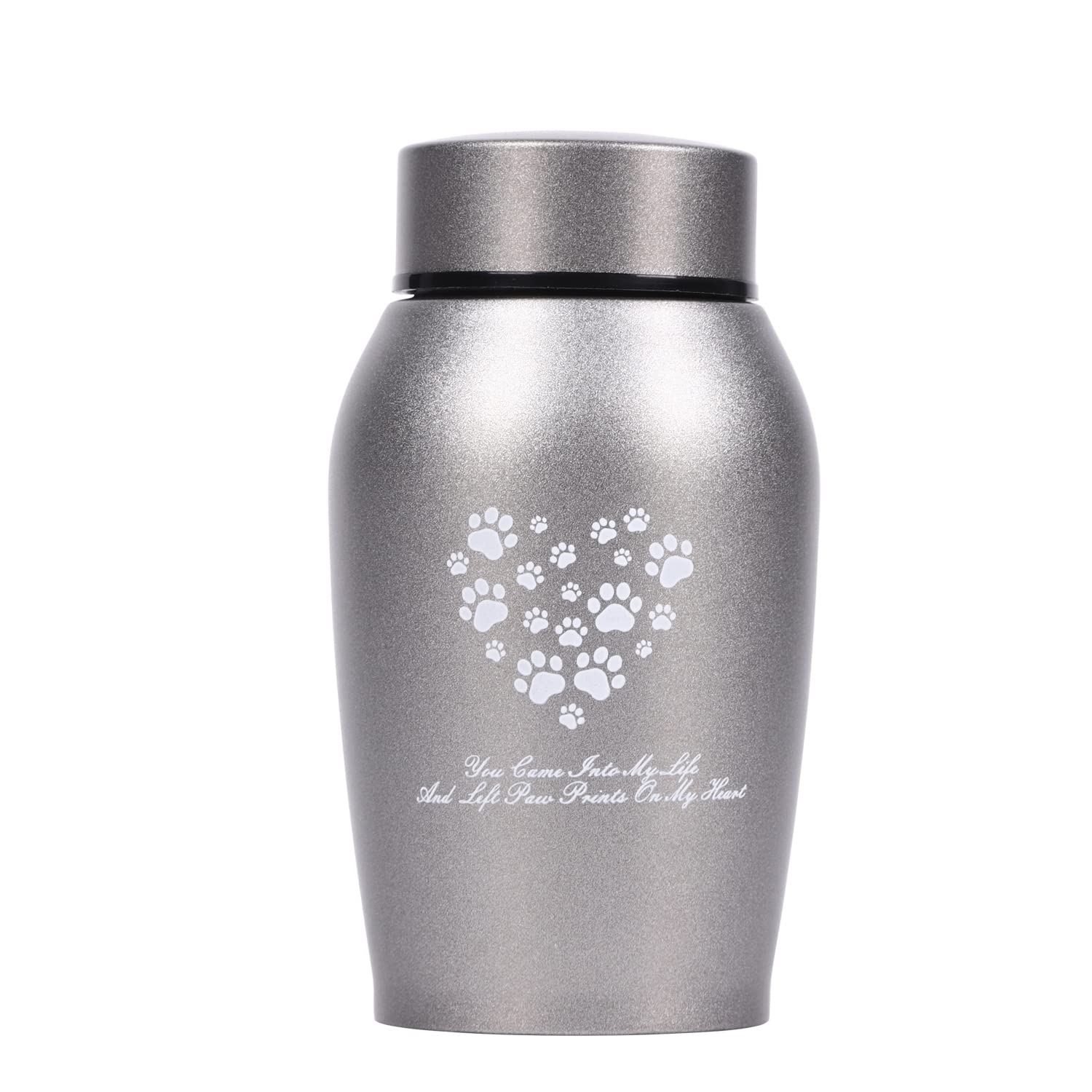Youdear Memorials Stainless Steel Pet Urn For Dog & Cat Ashes - Beautiful Purple Paw Print Design