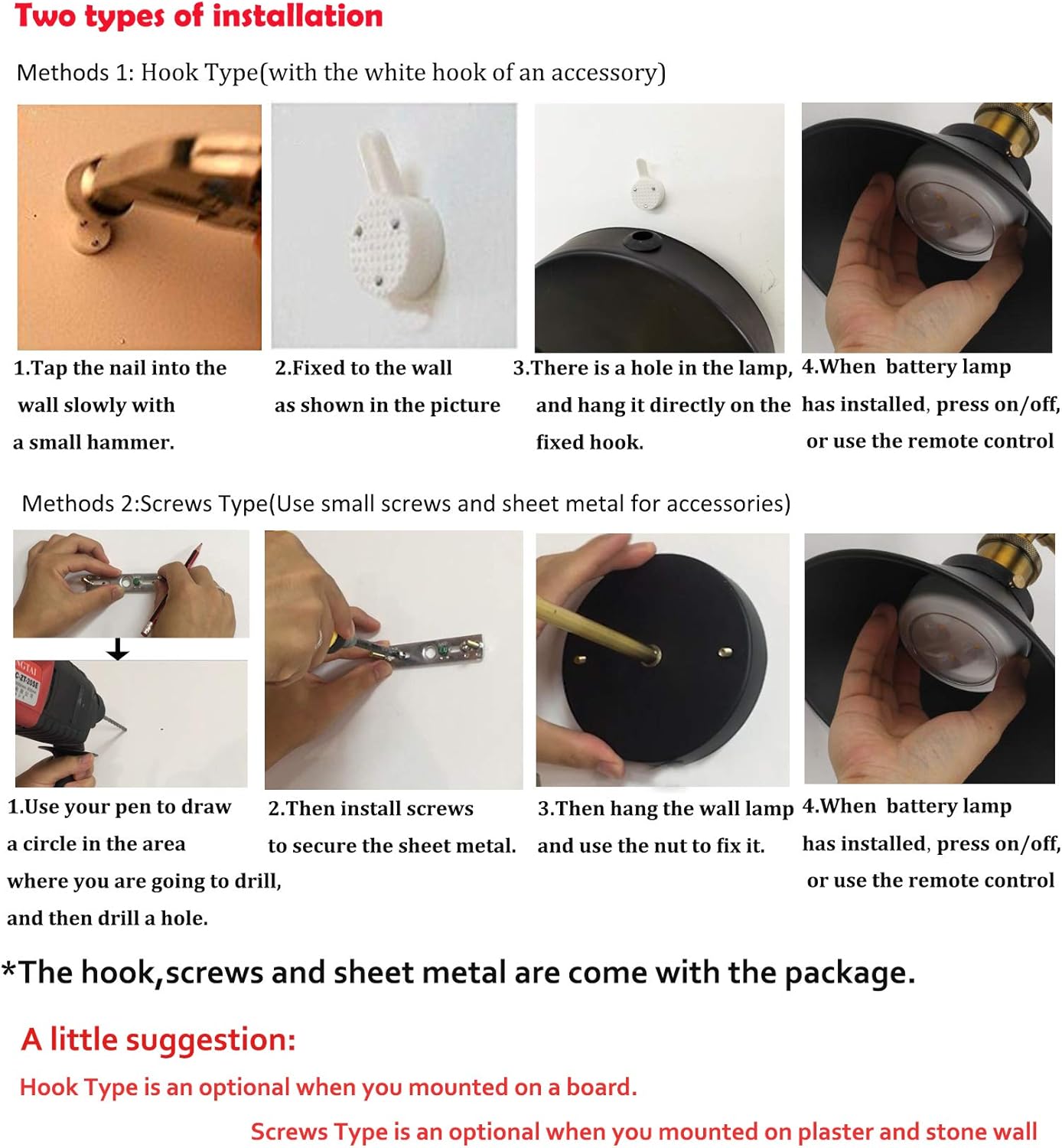 ANYE 1-Pack 55 Lumens Led Remote Control Battery Run Cordless Lamp Not Hardwired Black Wall Sconce for Aisle Bedroom Wall Decor-Easy Installation, Dimmable Control,Battery Not Included