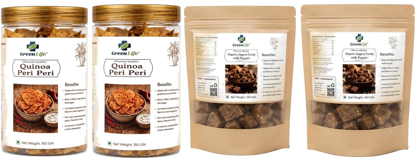 Organic Jaggery Candy Ginger Mix 250g | Natural Desi Gur | Traditional Sweet & Spicy pack of 2Organic Plain 500g | Chemical Free-image-20