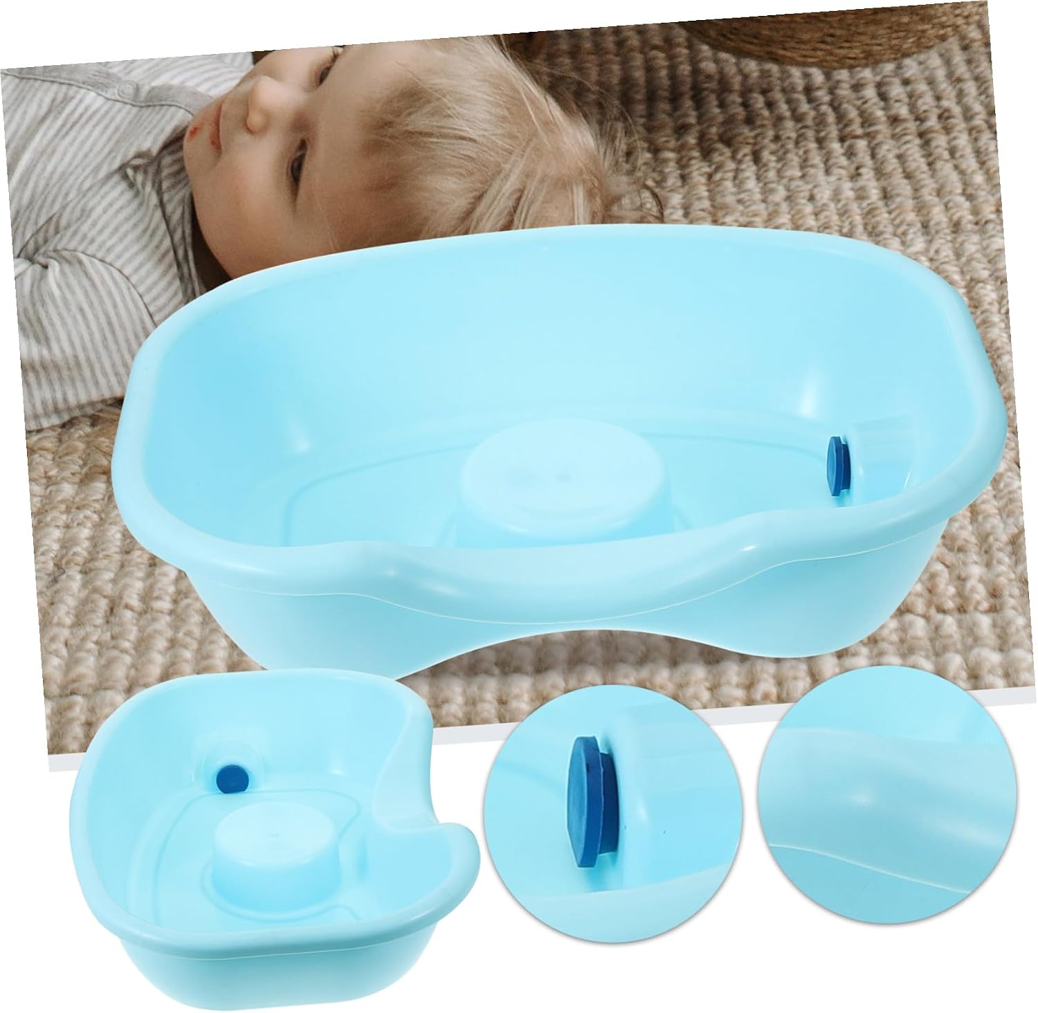Ergonomic Hair Wash Basin for Bedridden Adults Teens Comfortable Neck Curve Design Portable Bedside Shampoo Bowl for Pregnant Women Mobility-impaired Home Use Hair Washing Tray