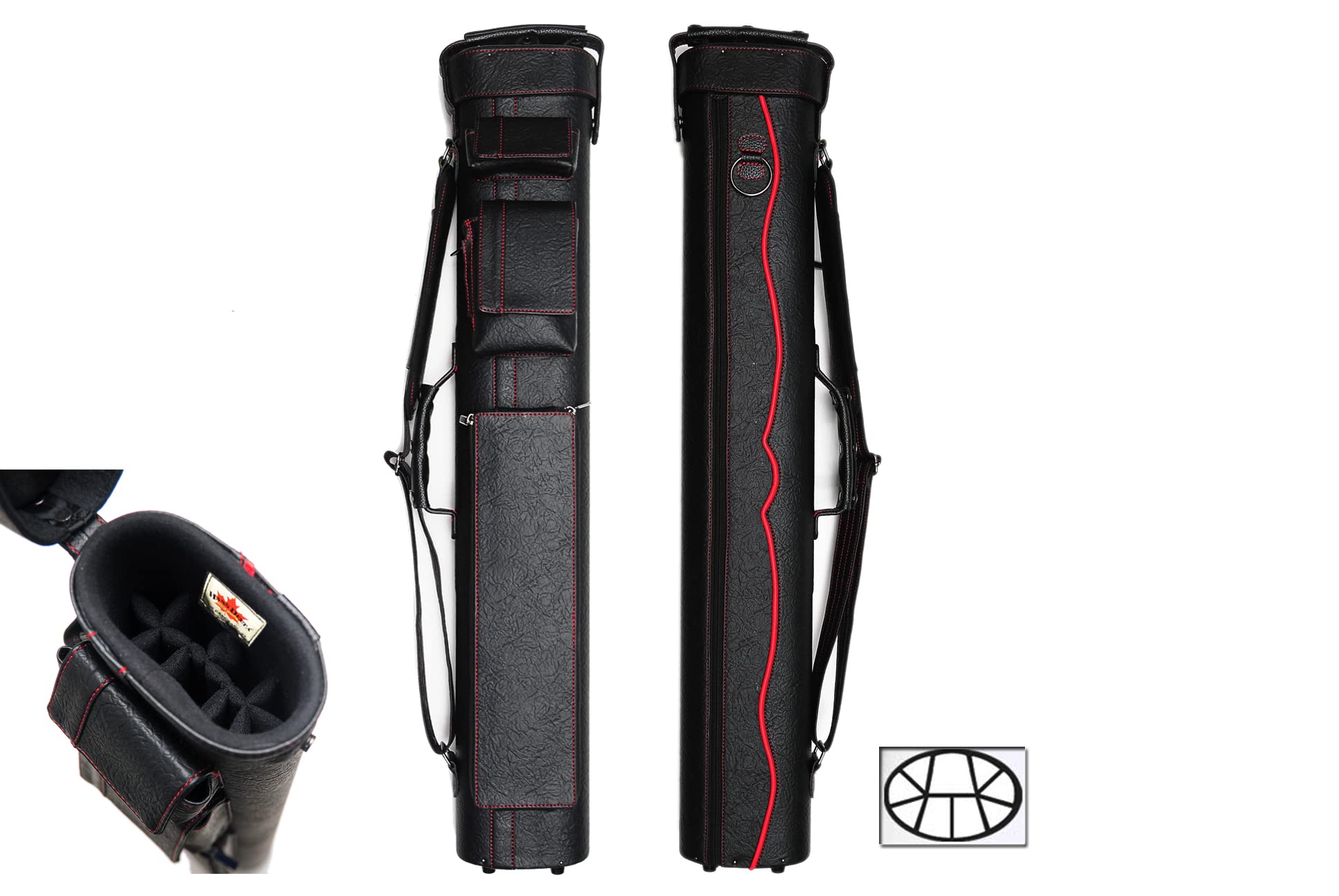 HAN'S DELTA 3x6 Hustler Plus 3B6S Pool Cue Case (Several Colors Available) (Red)