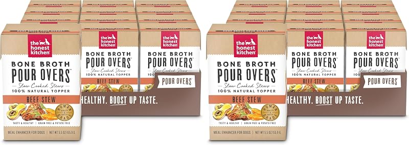 Complemento úmido para ração de cães com carne bovina e caldo de ossos The Honest Kitchen Beef Stew, 24 unidades de 156 g